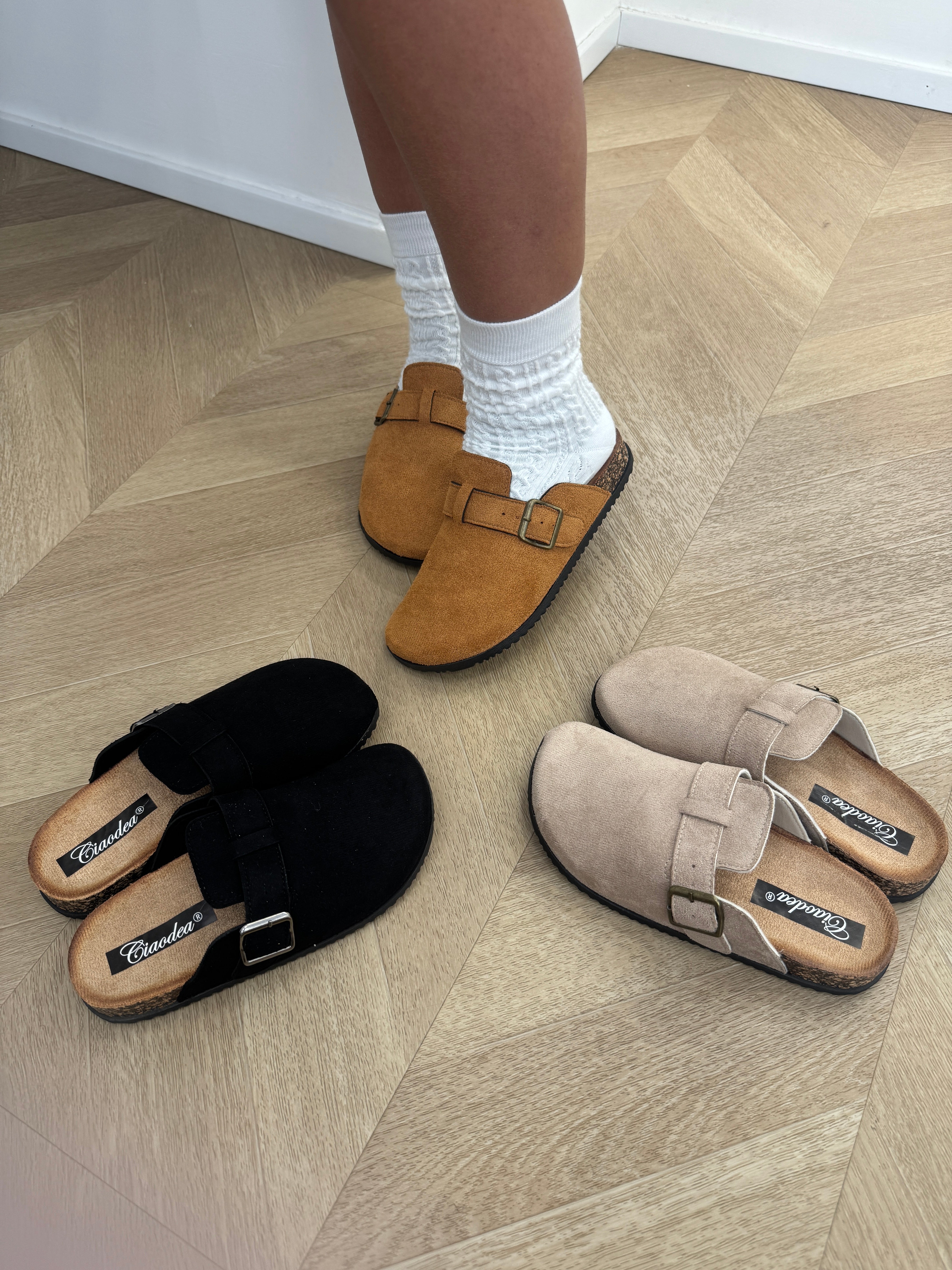 Ciabatta India camel con fibbia