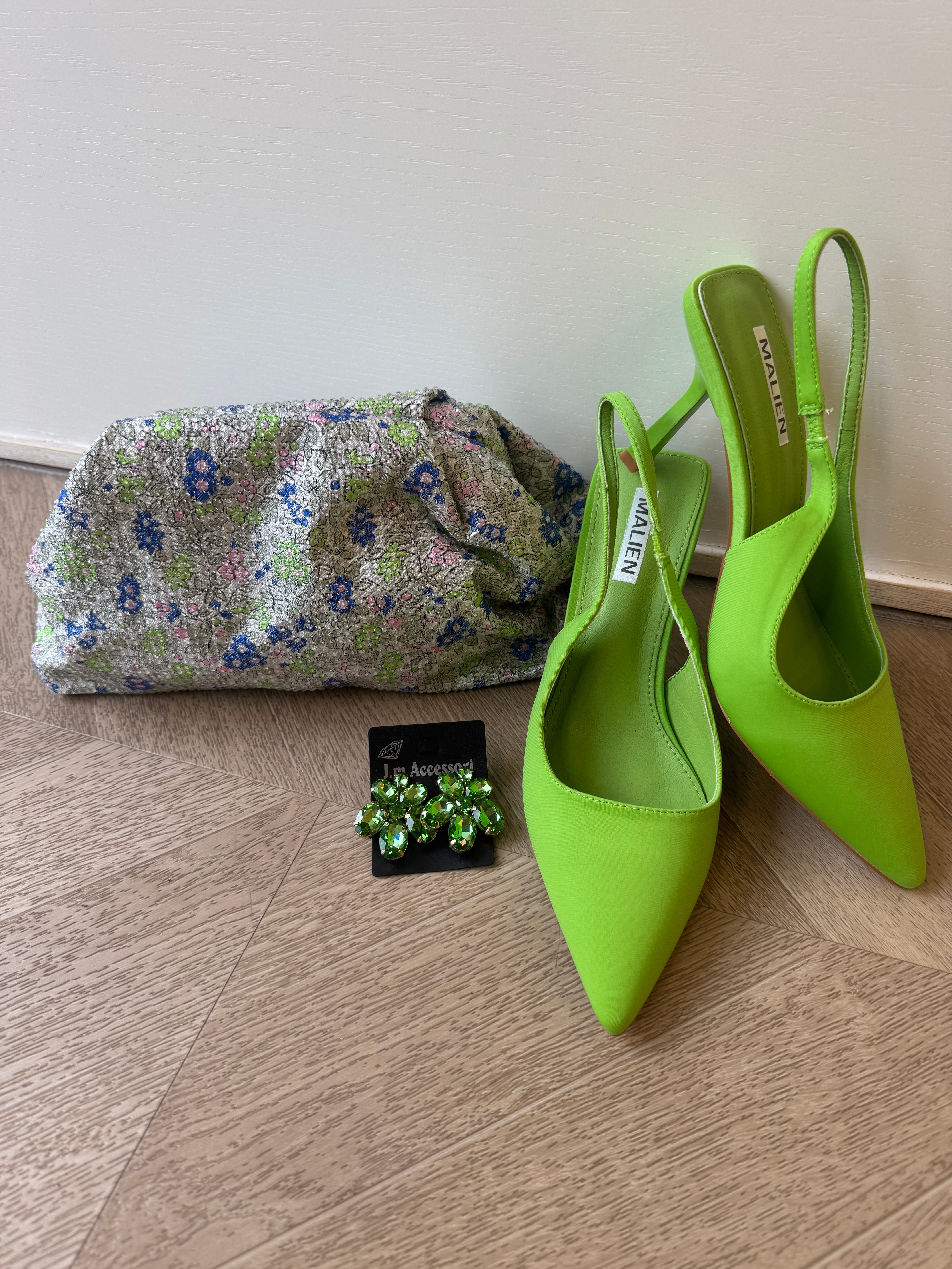 Borsa flowers blu piccola con brillantini