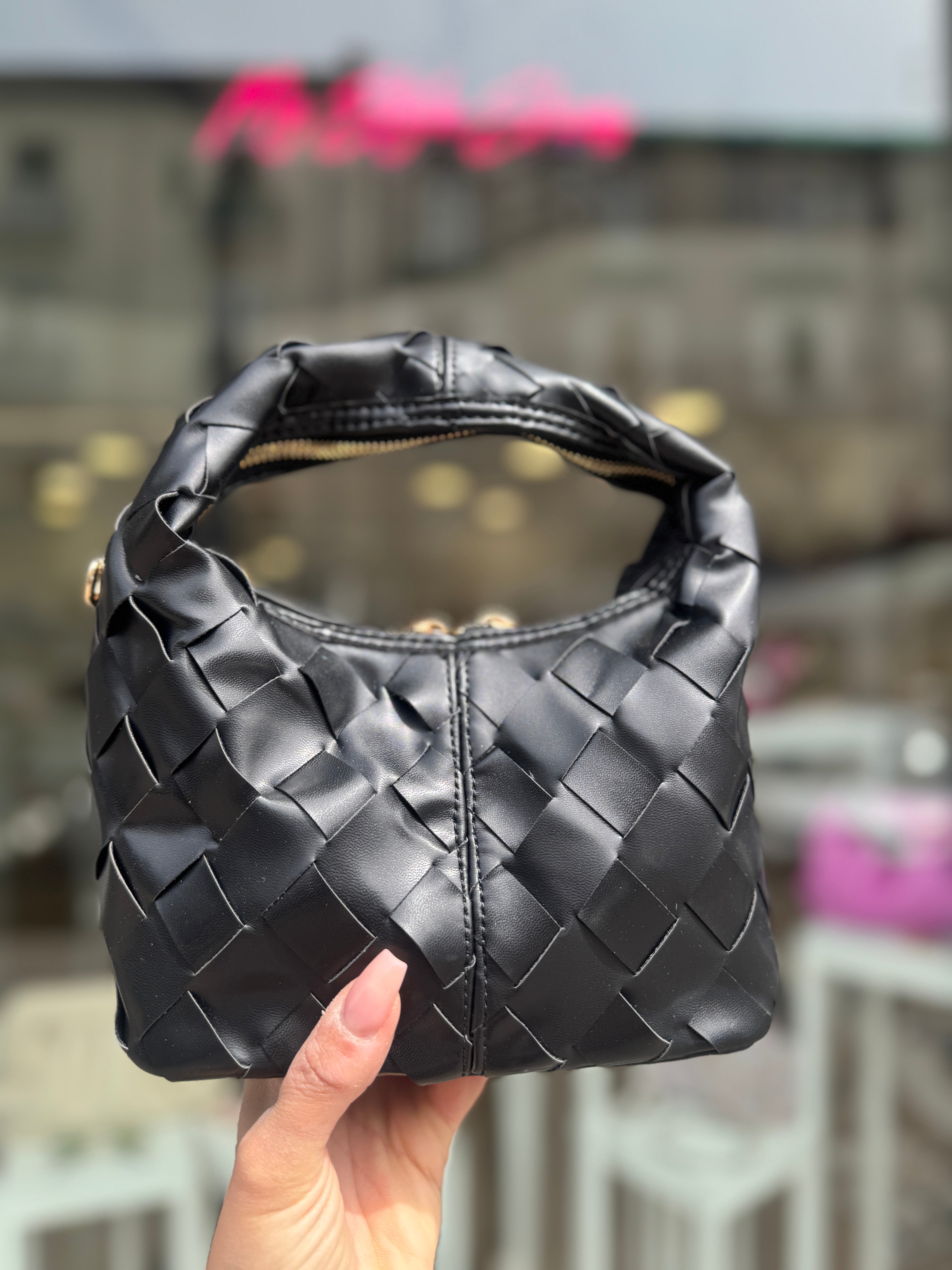 Borsetta intrecciata nera