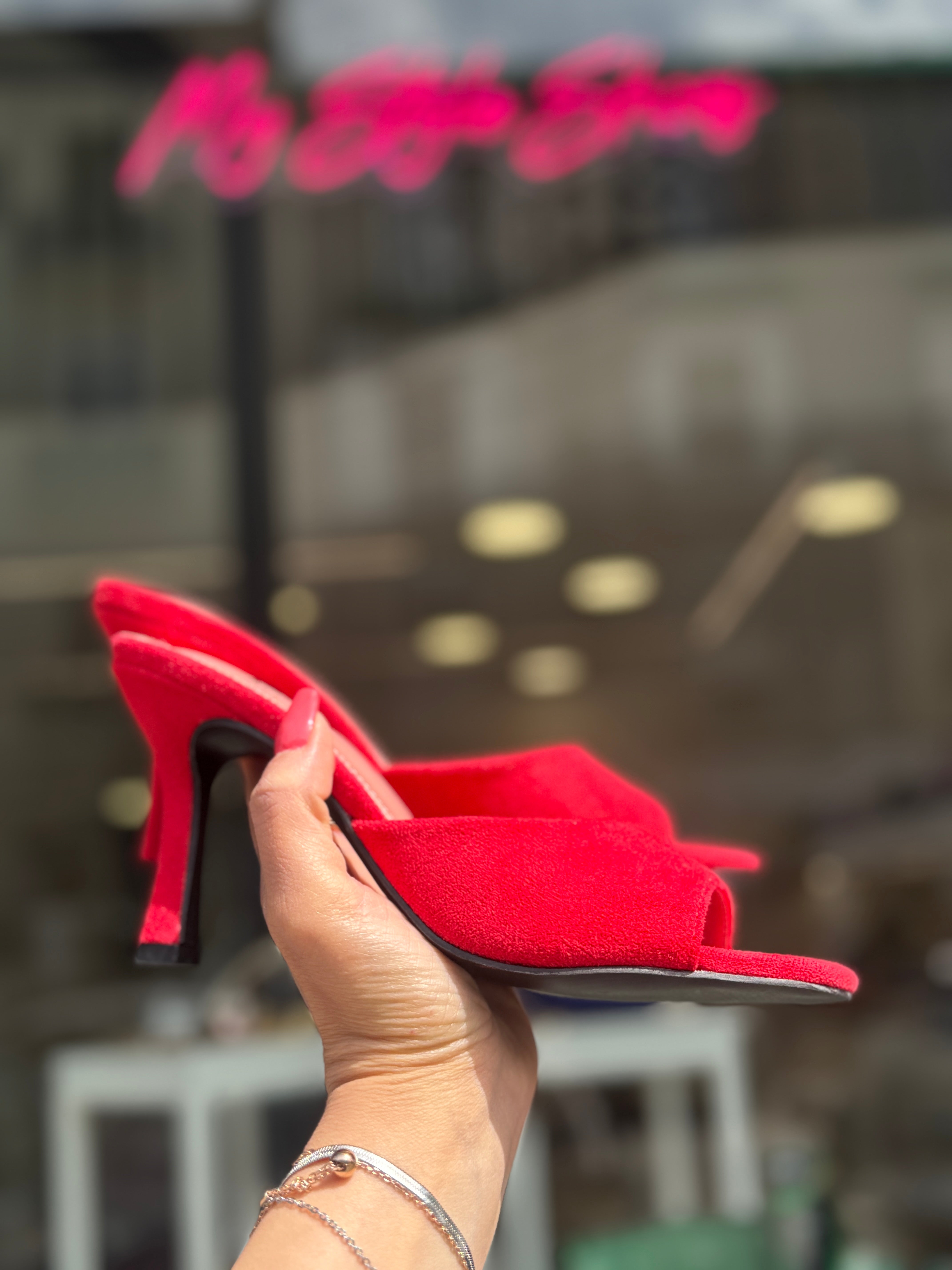 Sabot Paris in camoscio rossa