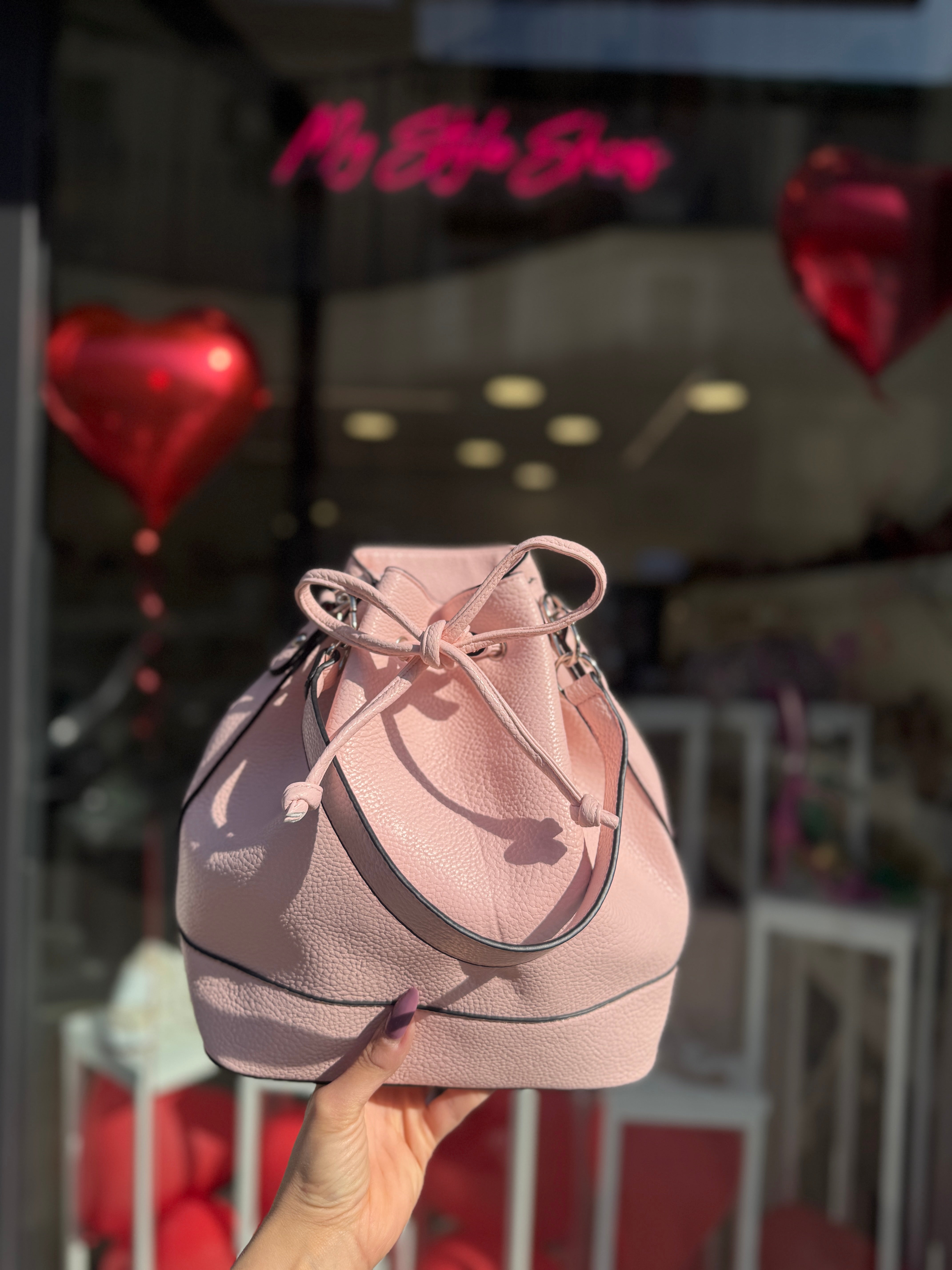 Borsa a sacchetto rosa