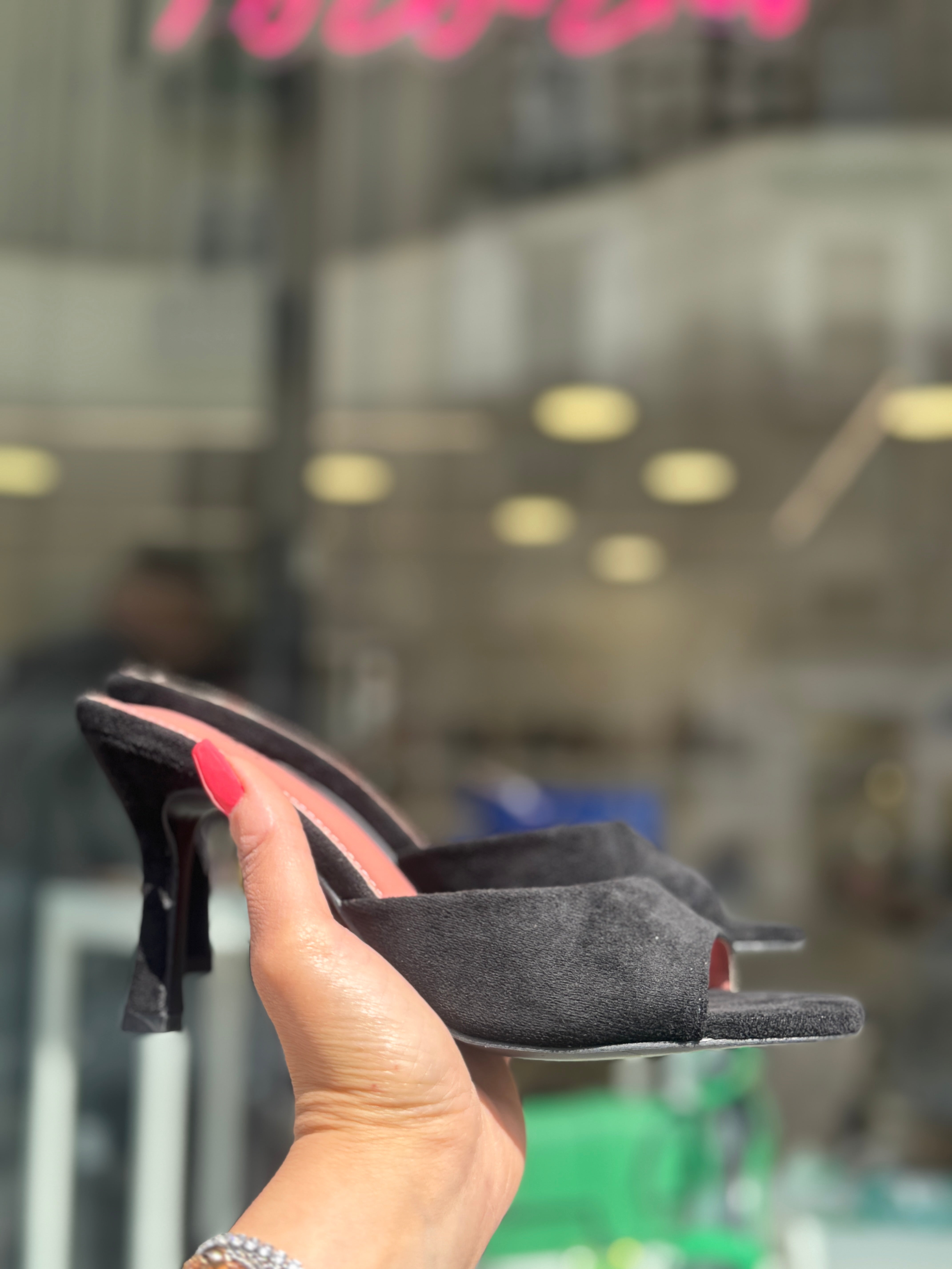 Sabot Paris in camoscio nero