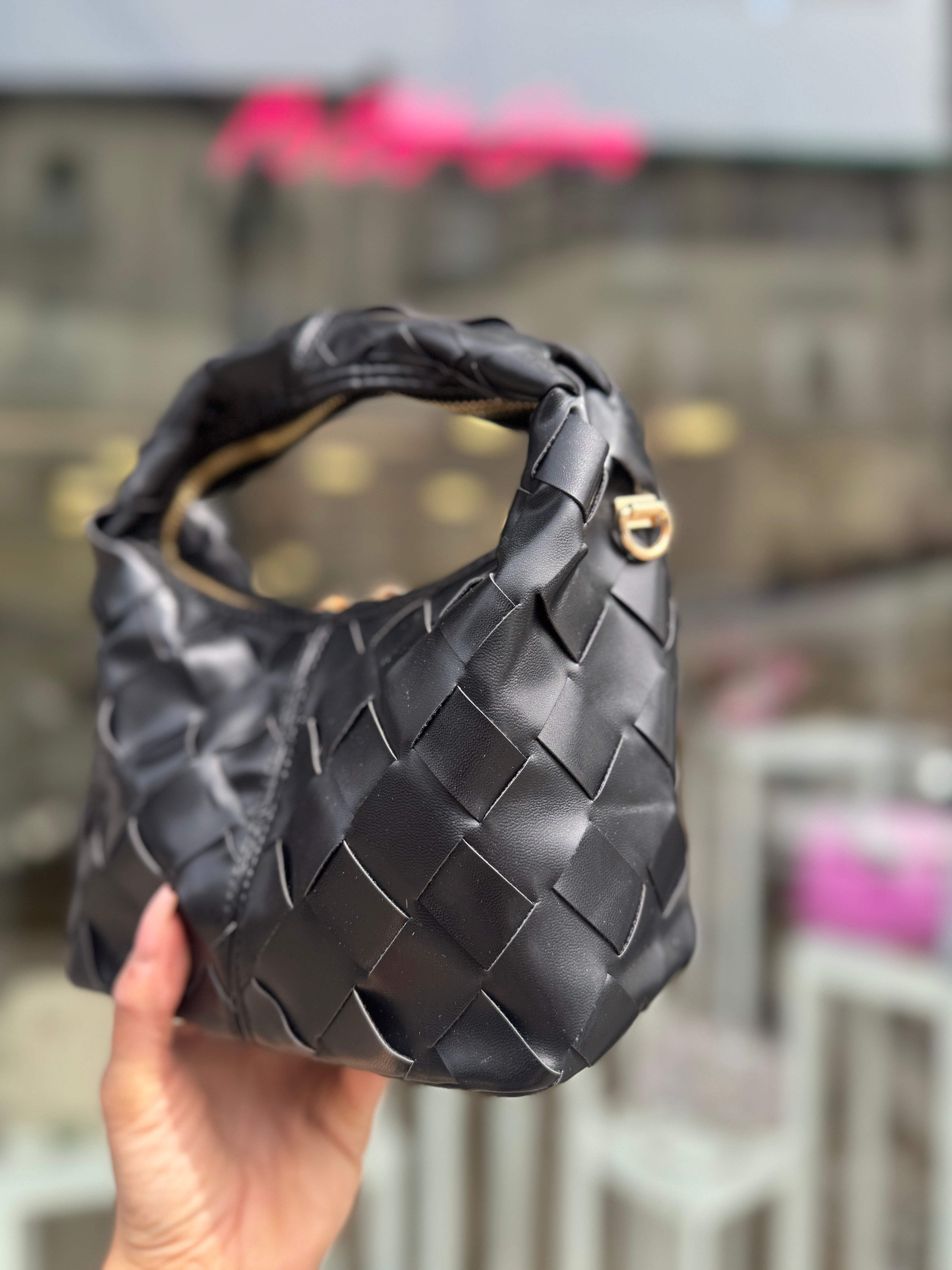 Borsetta intrecciata nera