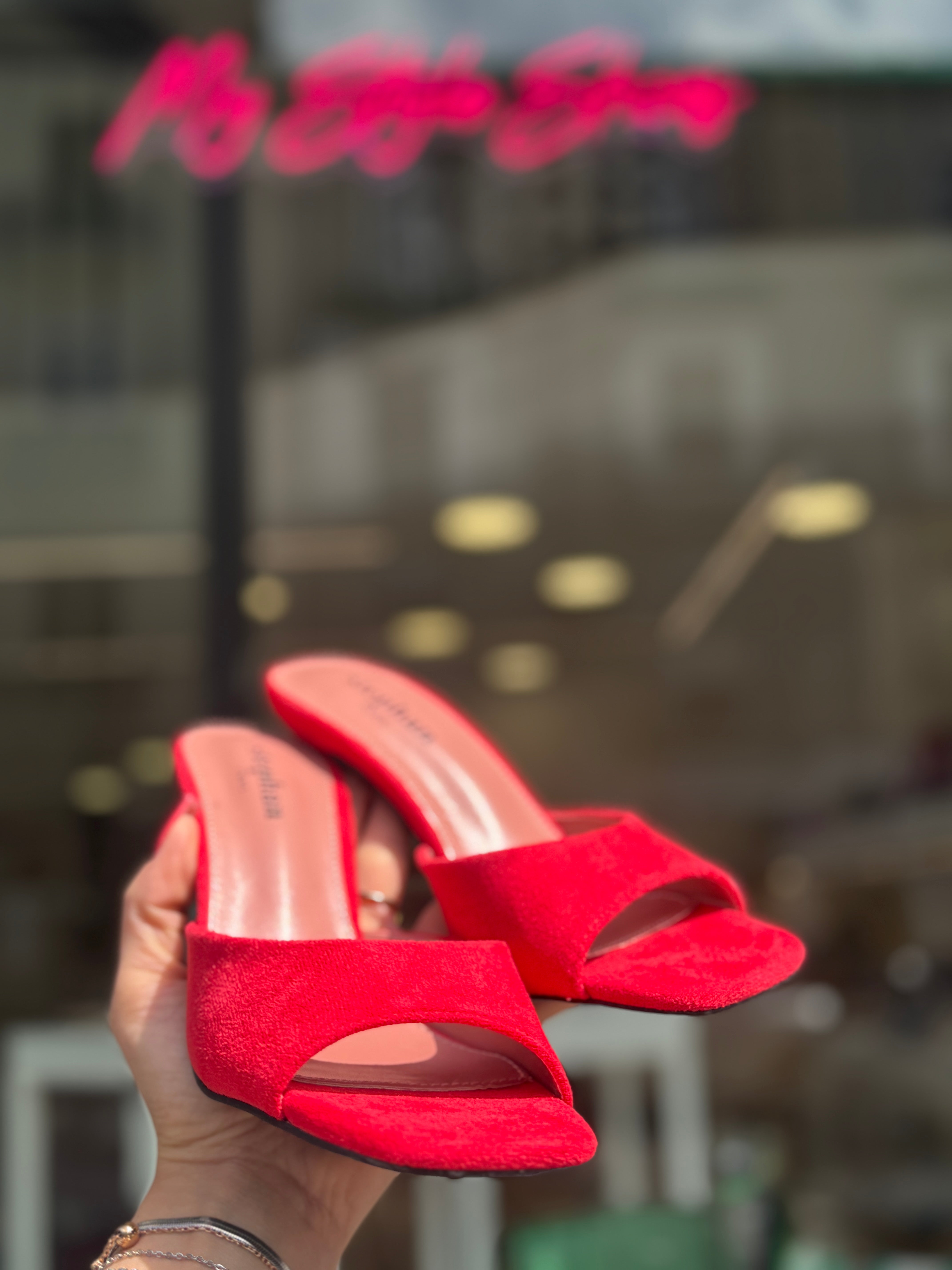 Sabot Paris in camoscio rossa