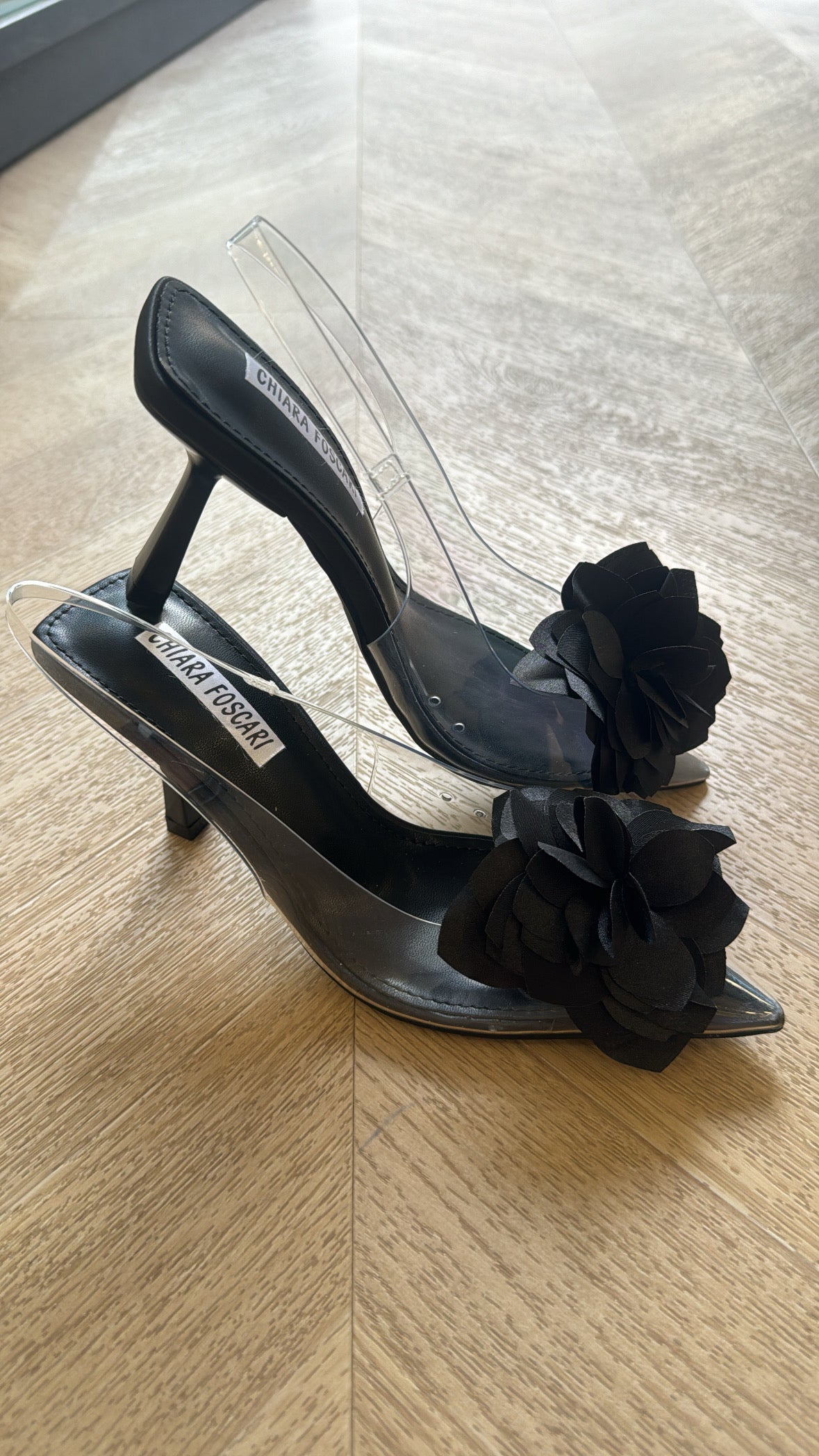 Décolleté flowers nero