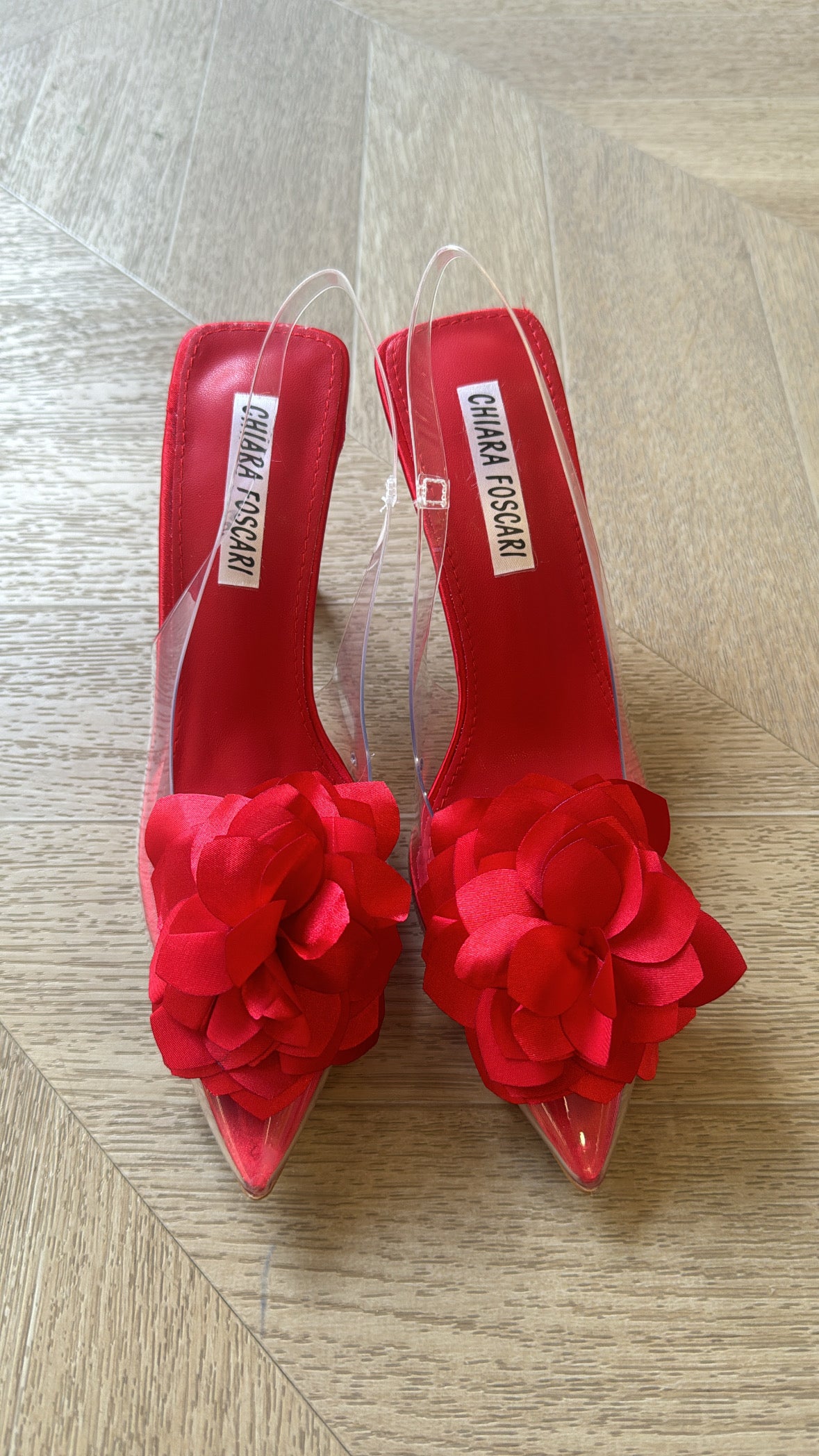 Décolleté flowers rosso