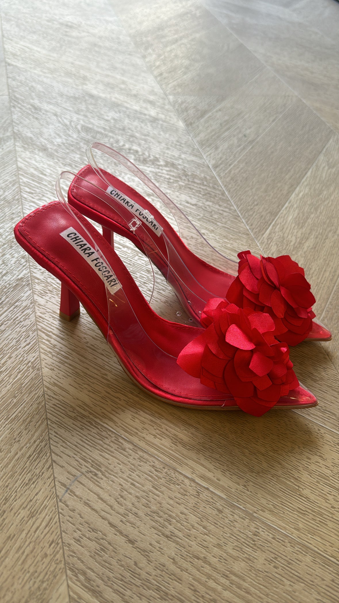 Décolleté flowers rosso