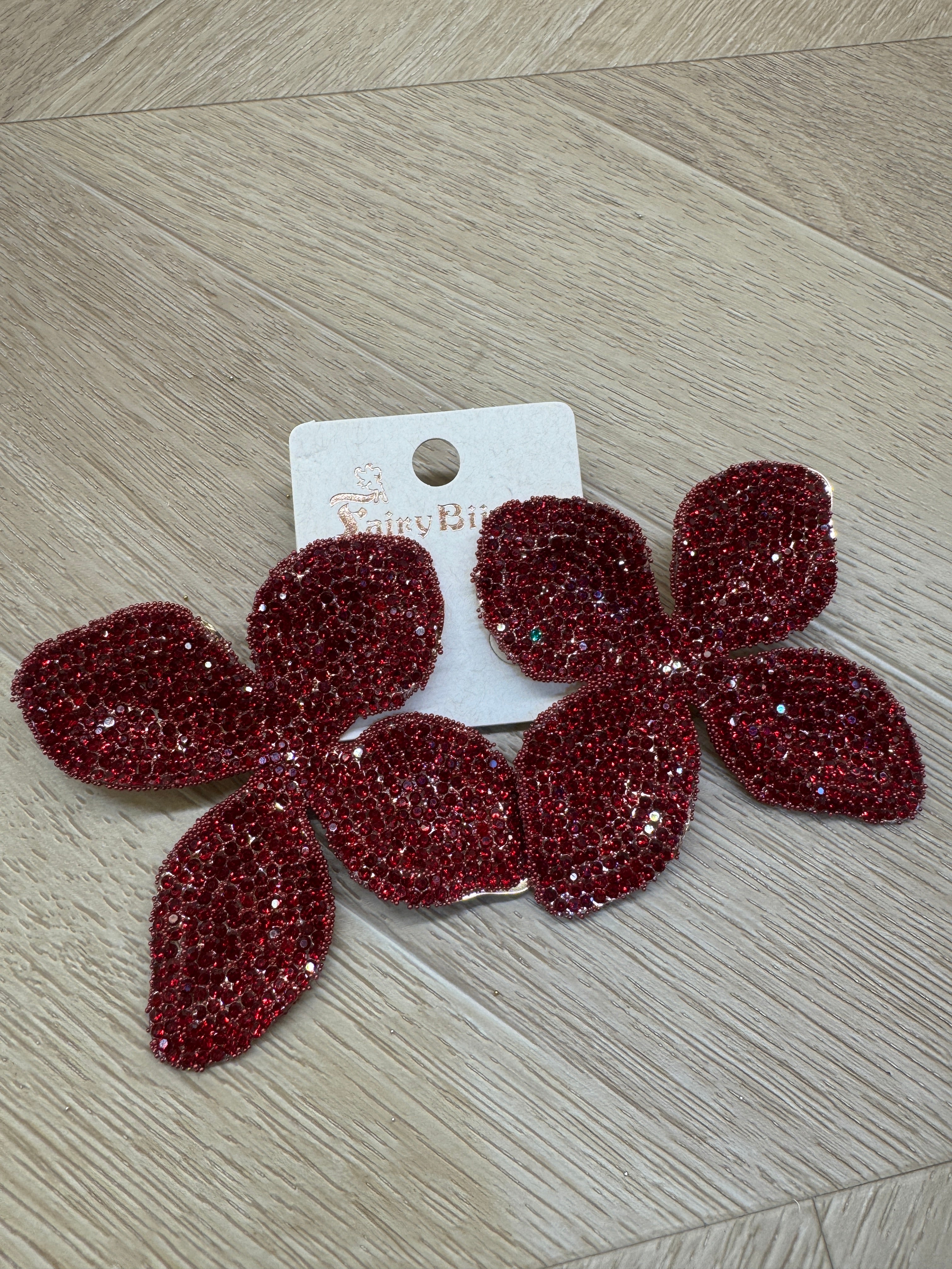 Orecchini grandi Fiore bordeaux