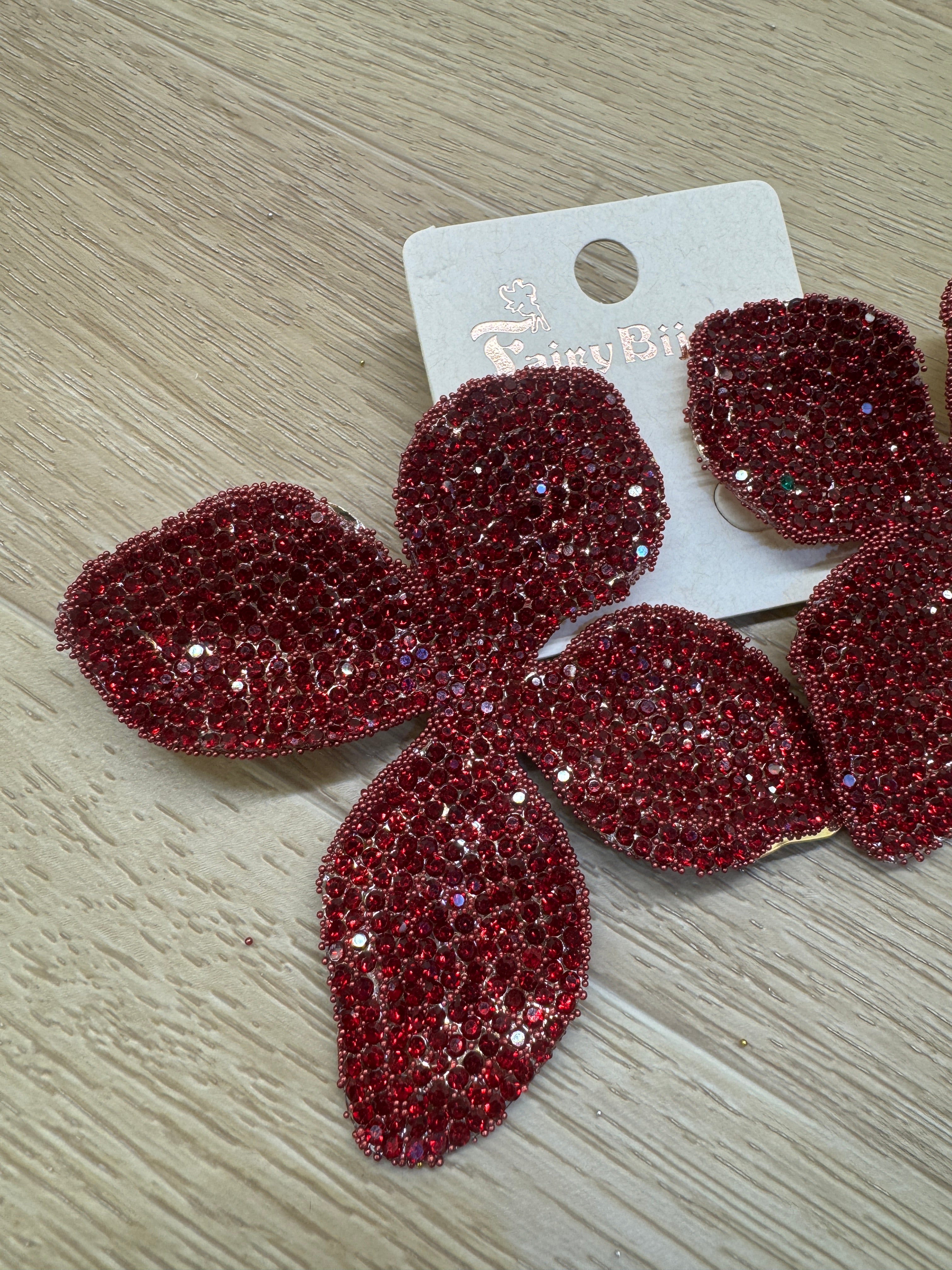 Orecchini grandi Fiore bordeaux