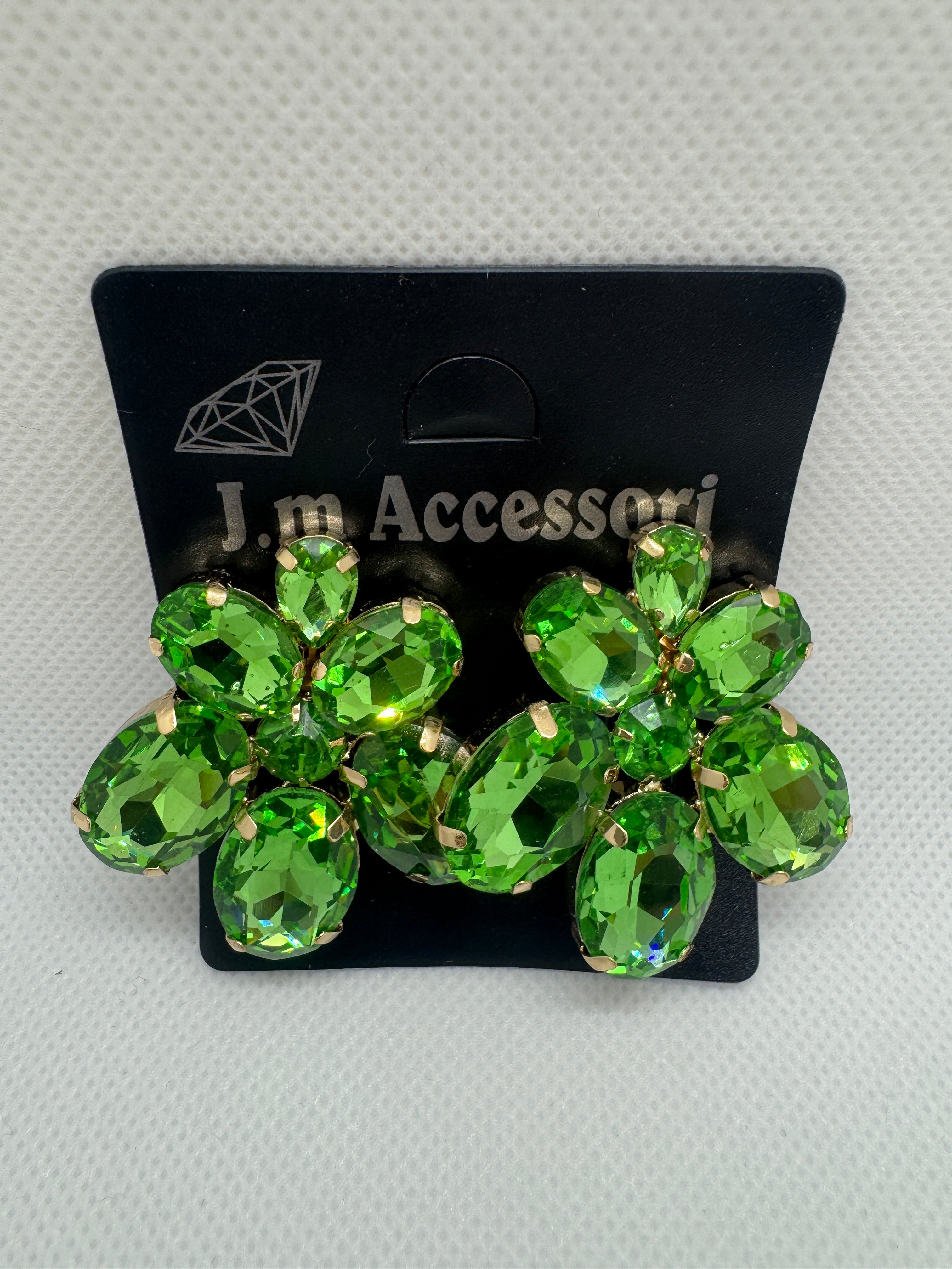Orecchini a clip fiore verde