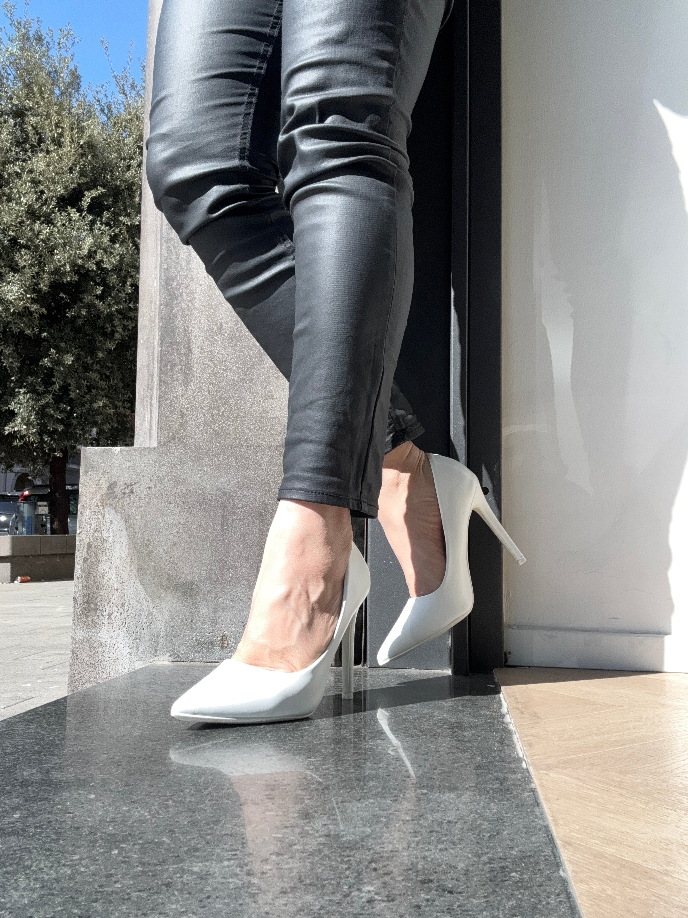 Décolleté basic alto bianco
