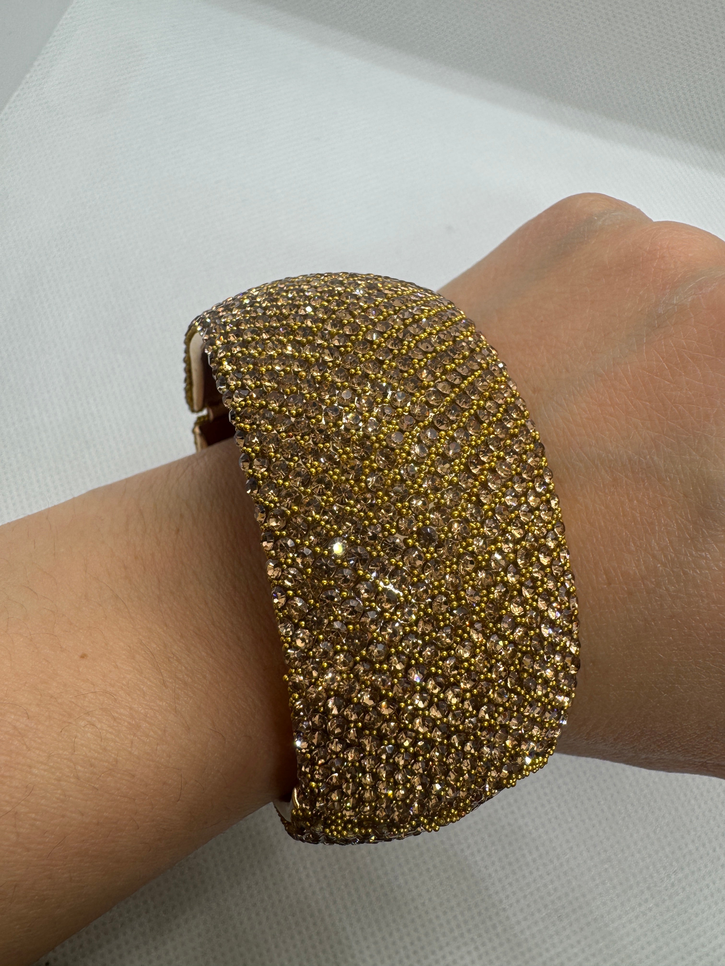 Bracciale schiava con micro brillantini bronzo