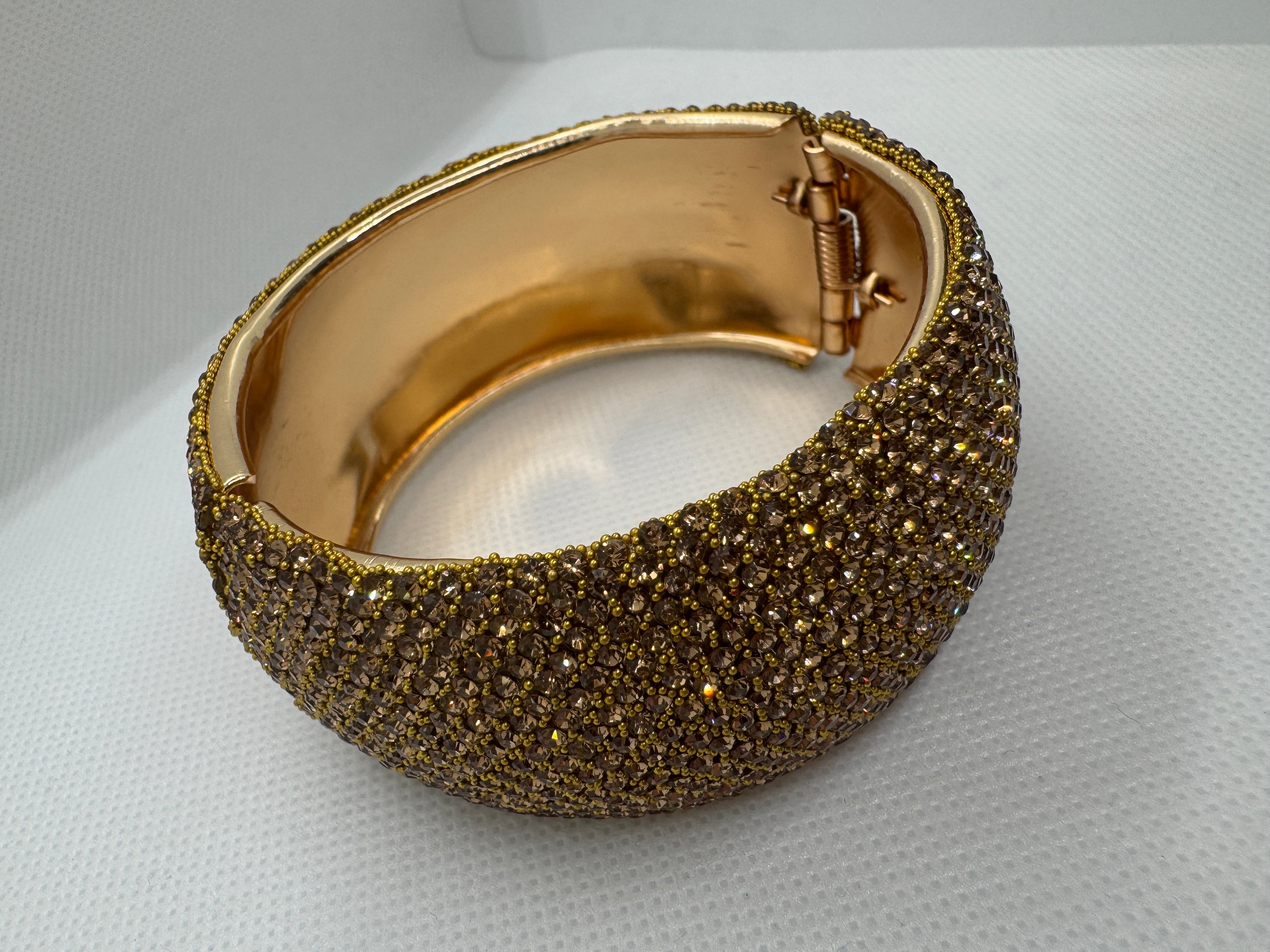 Bracciale schiava con micro brillantini bronzo