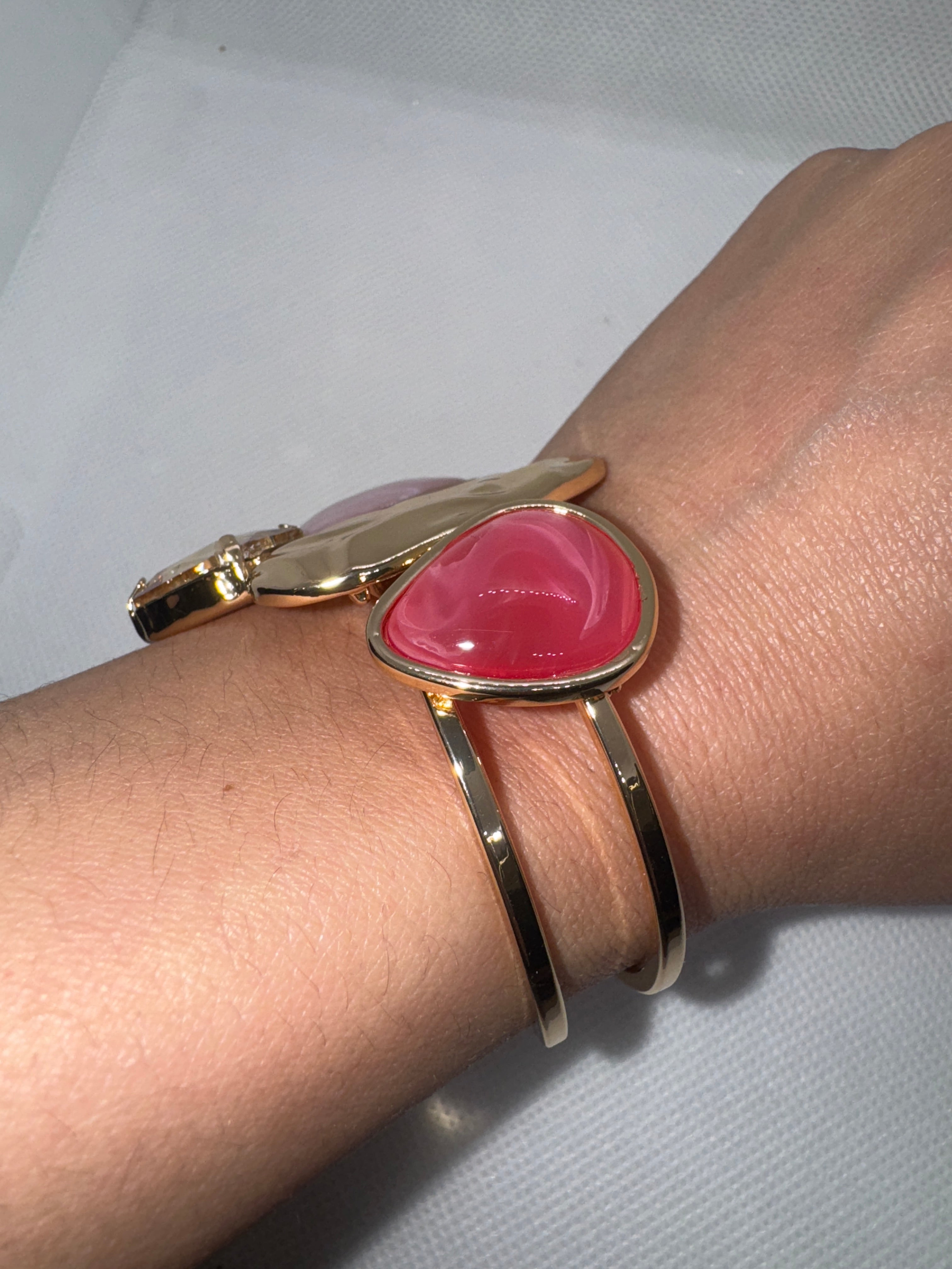 Bracciale Melissa con pietre simmetriche grandi rosa/fucsia
