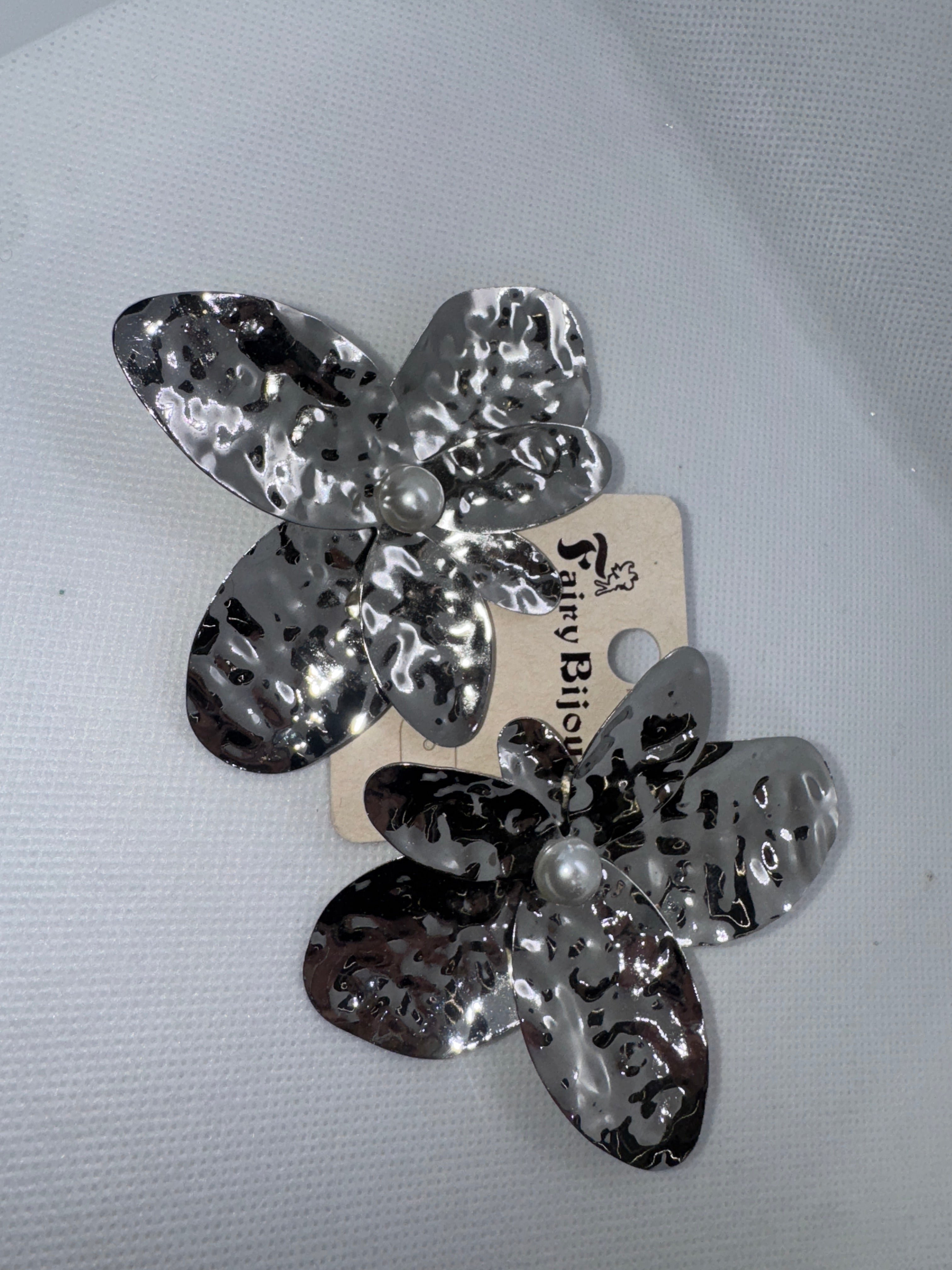 Orecchini sirena con perla piccola centrale argento