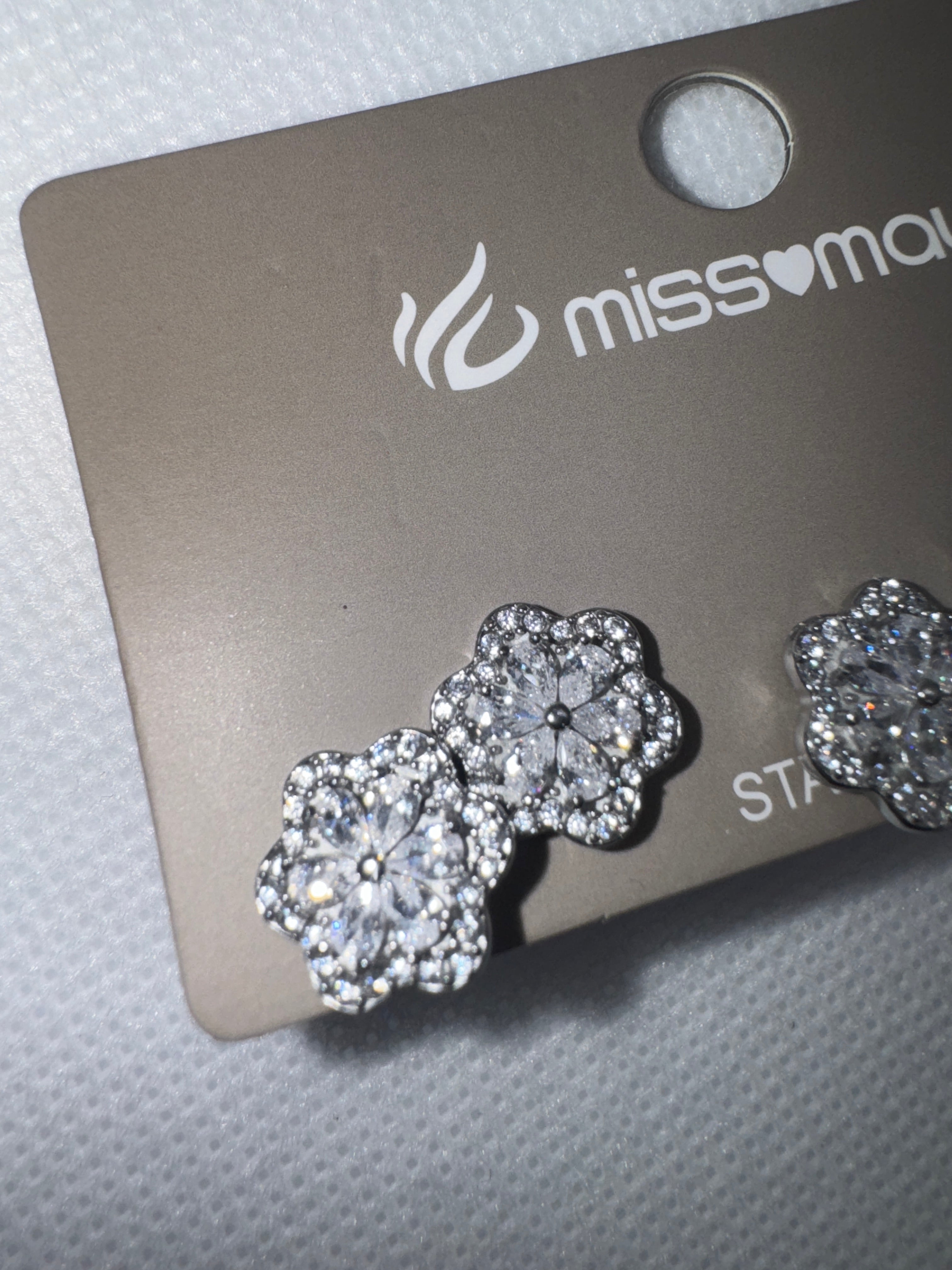 Set orecchini con rosa piccola argento