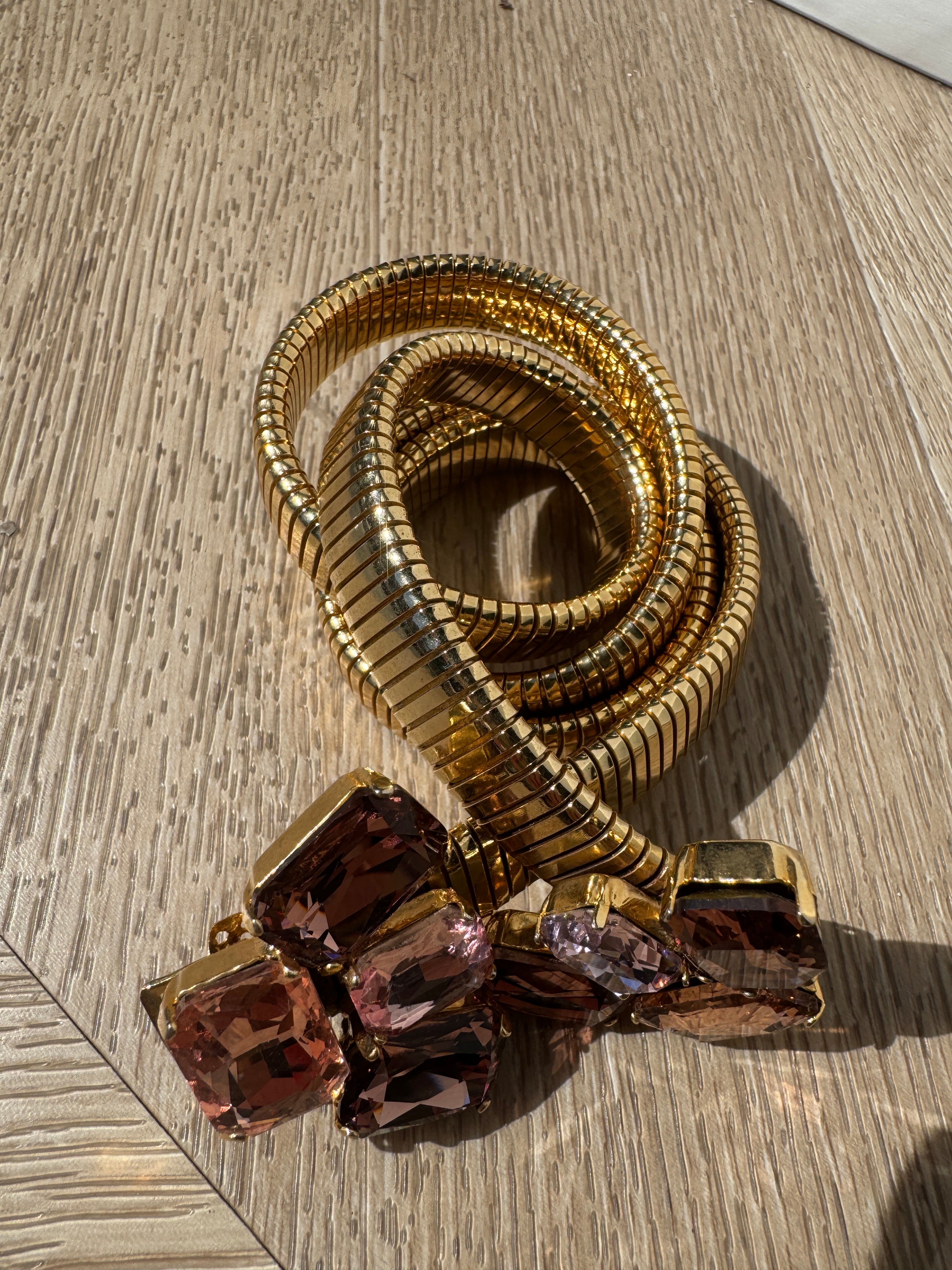 Cintura gioiello oro con diamantini rosa