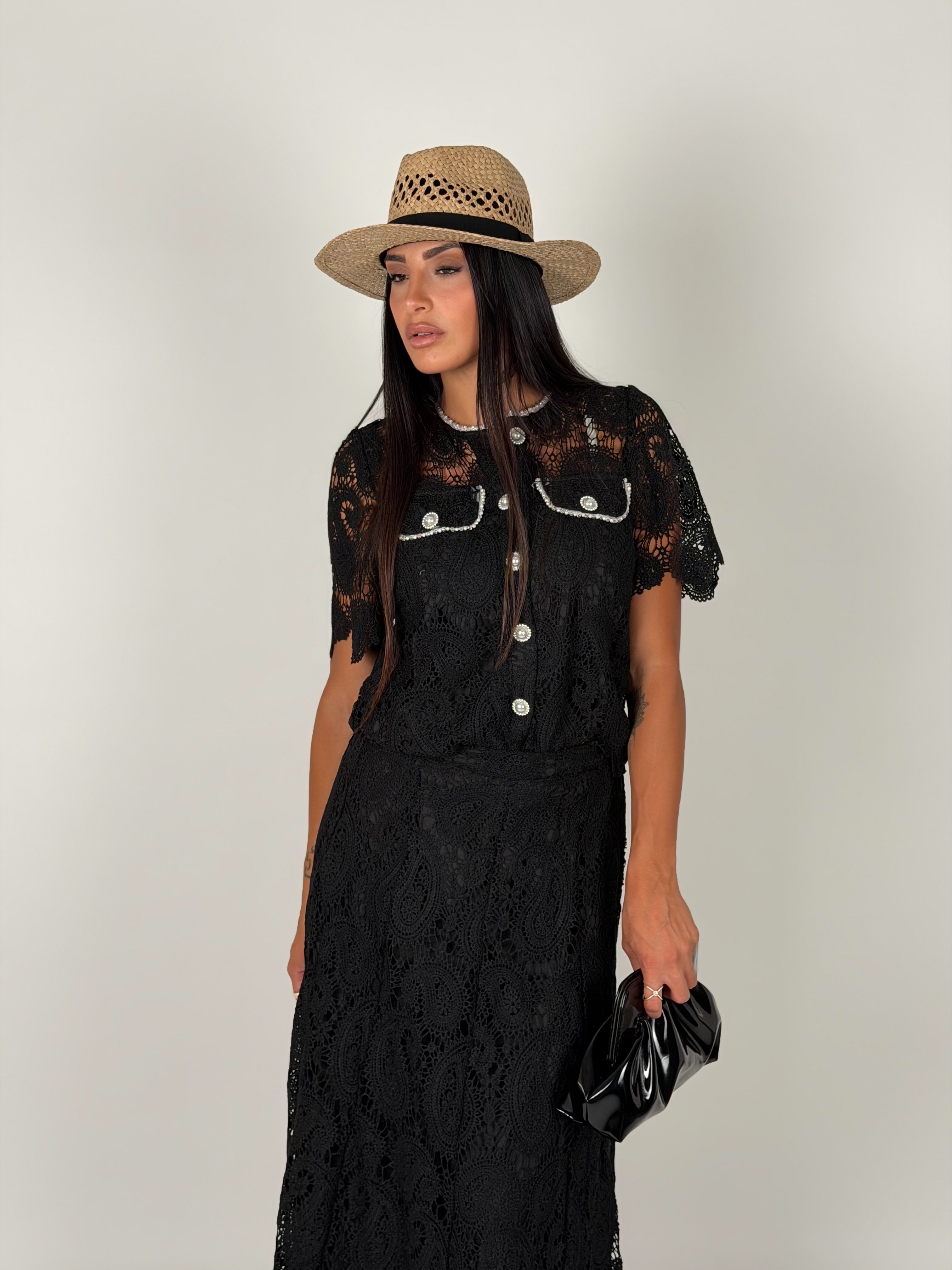 Cappello in paglia con fascia