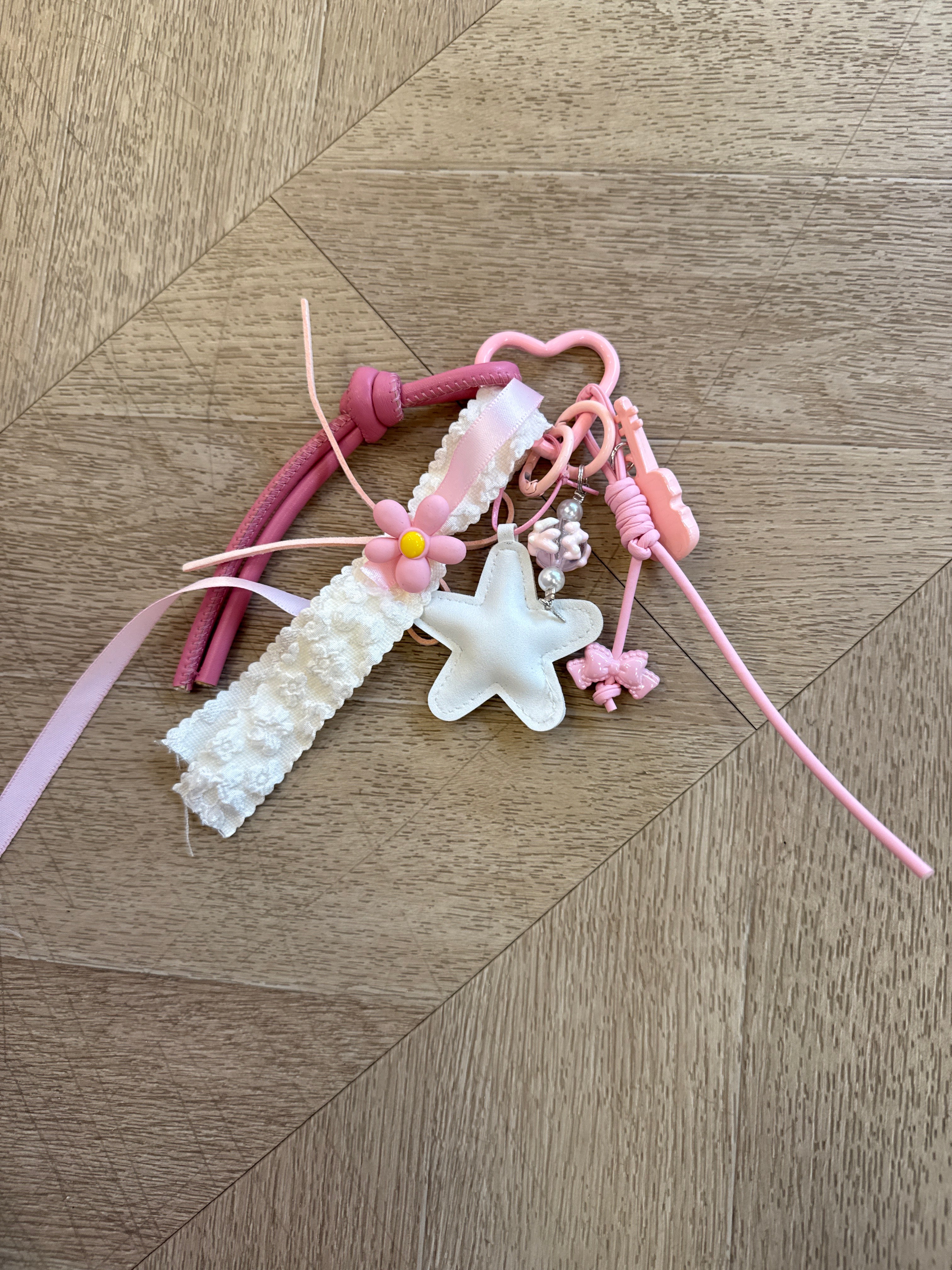 Charm pink star and flower