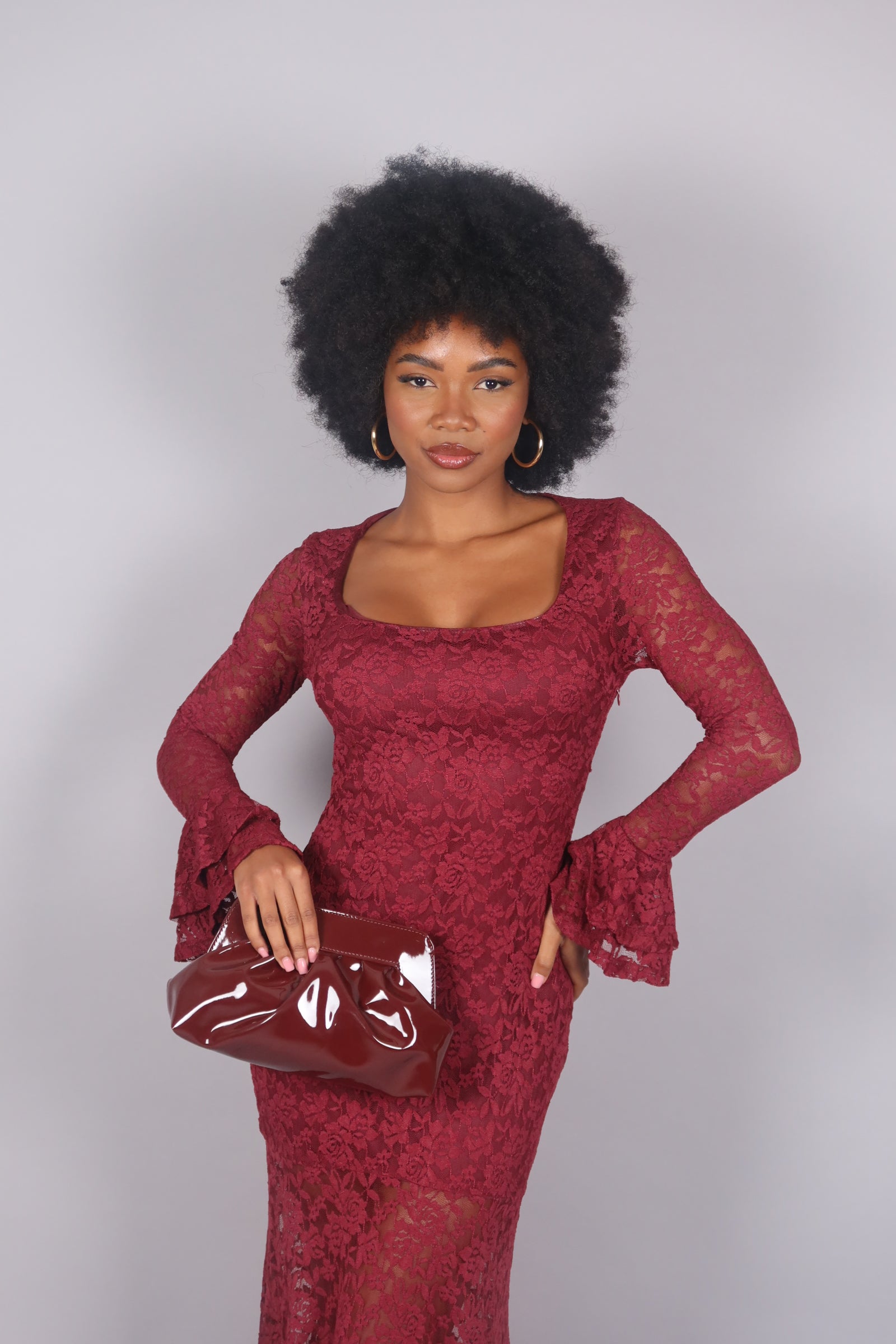 Rachele in vinile bordeaux