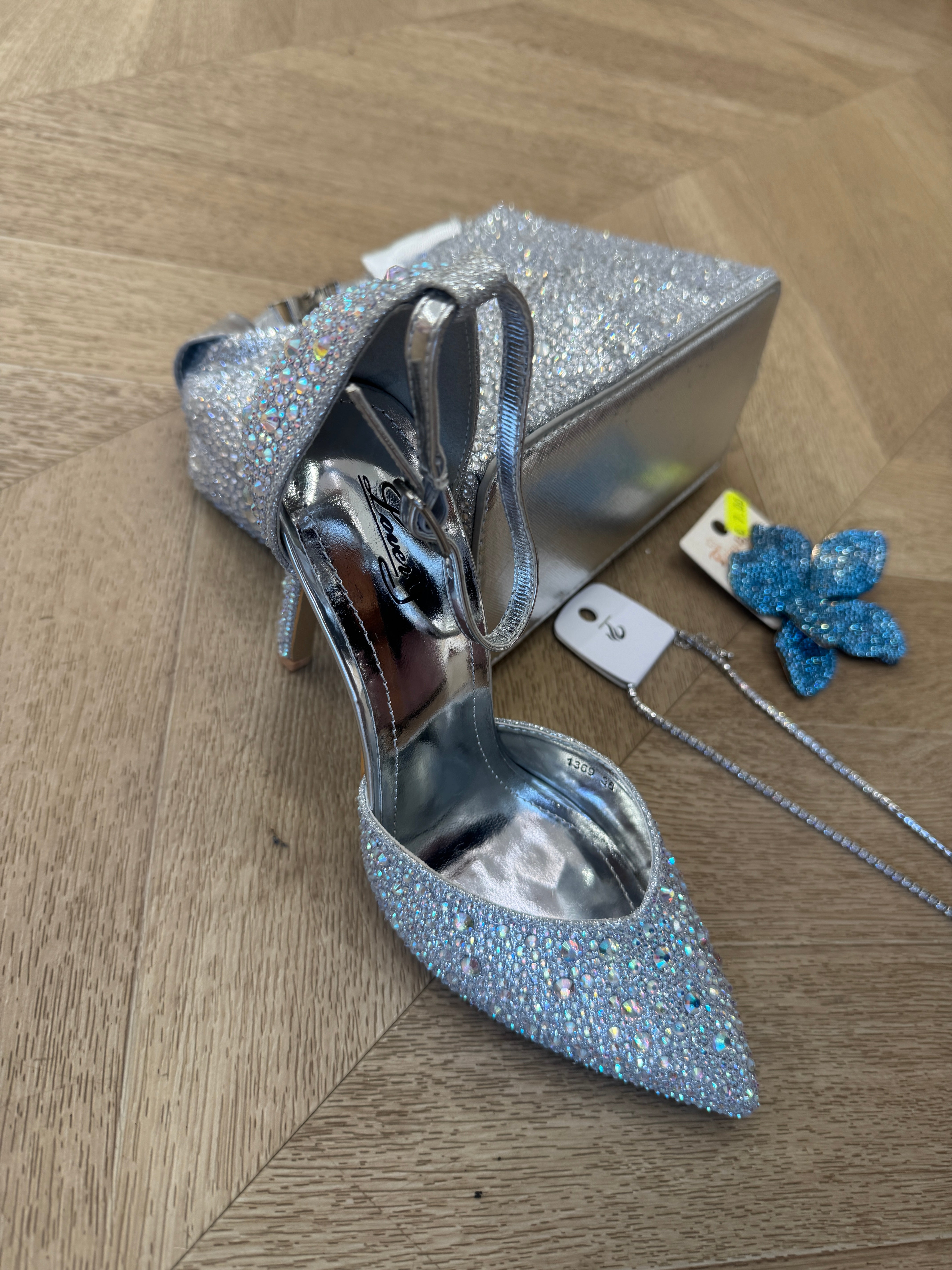 Décolleté cristal argento