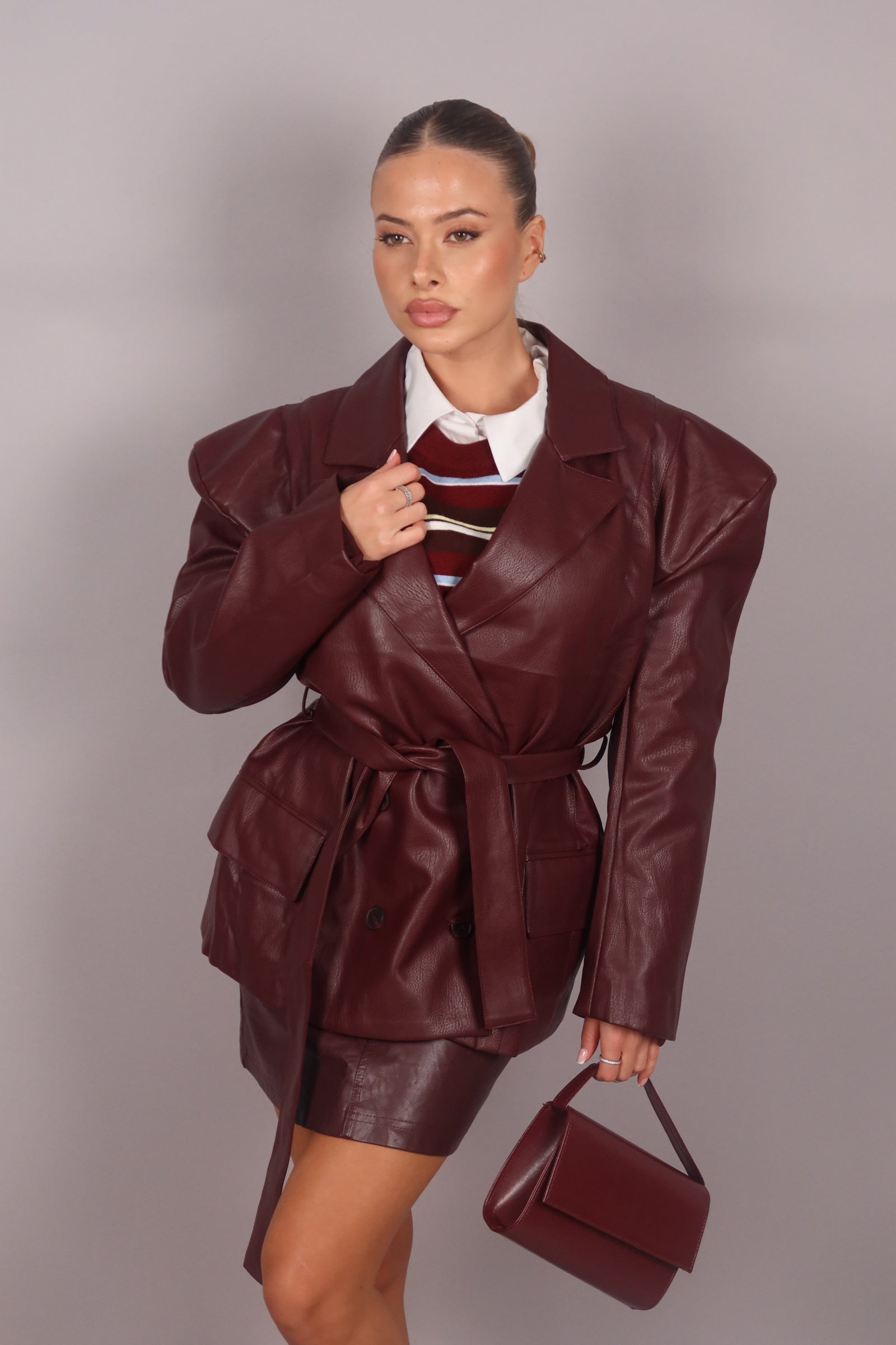 Pochette Benedetta ecopelle bordeaux