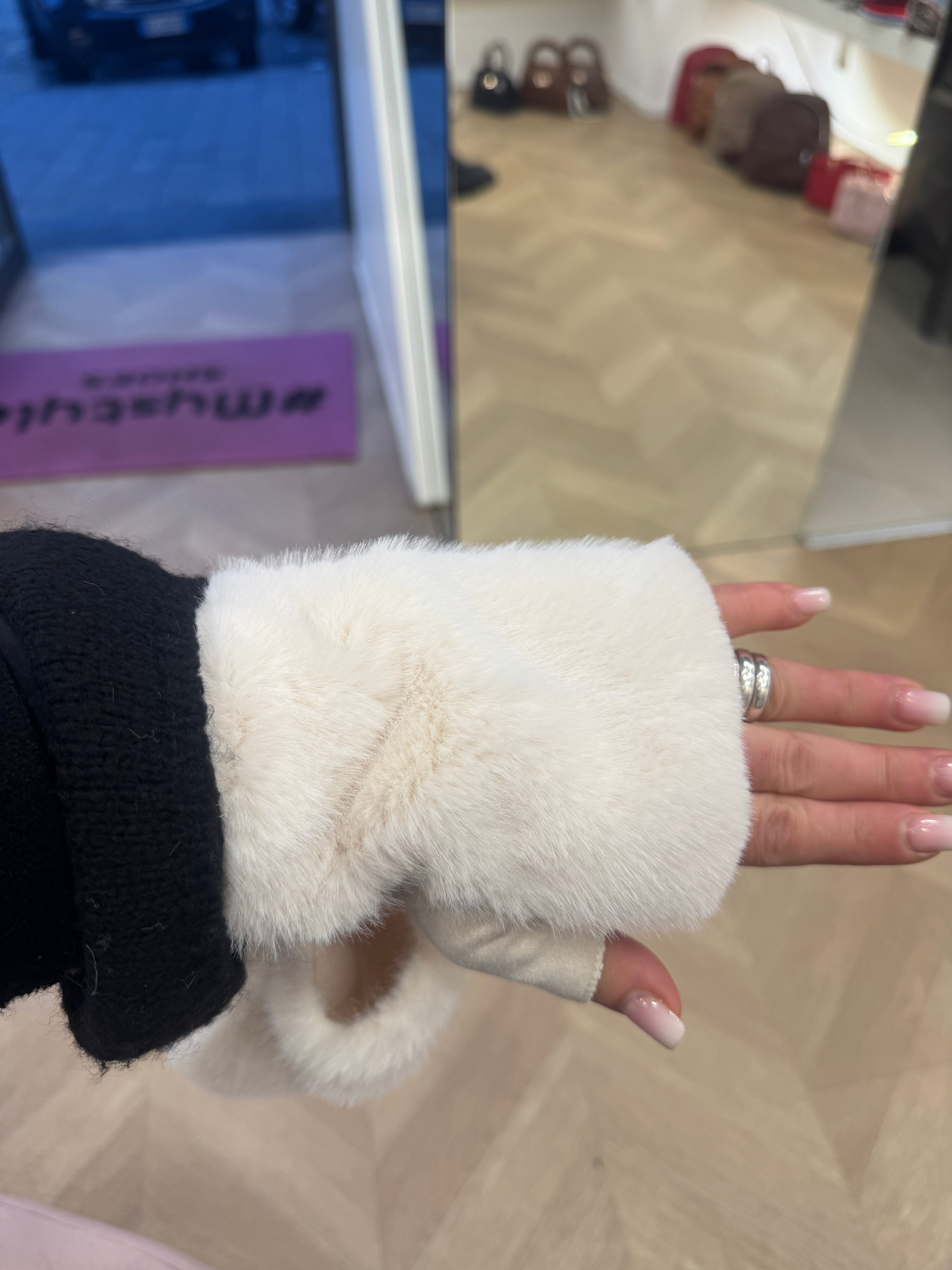 Guanti in pelliccia senza dita