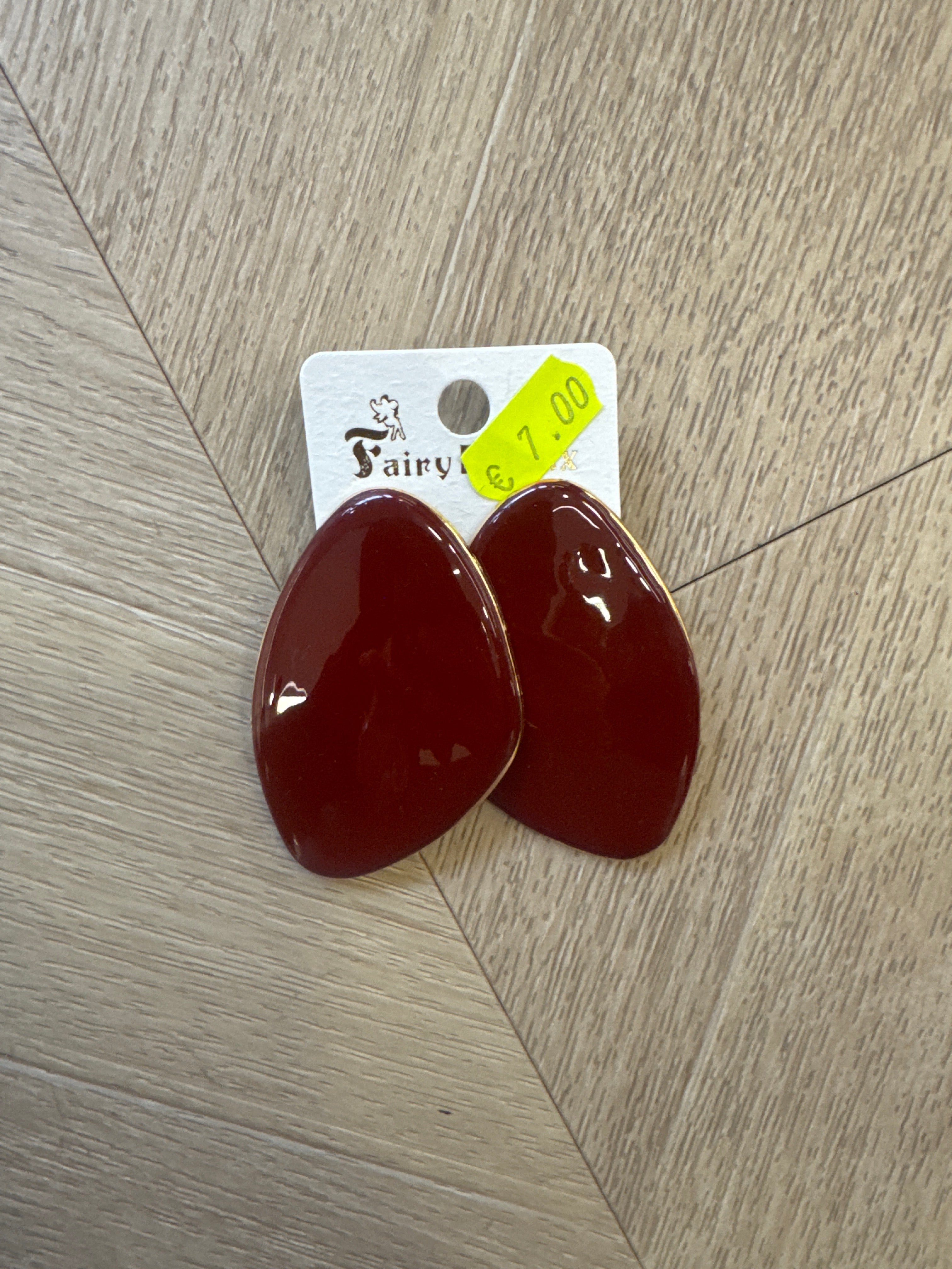 Orecchini ovali grandi bordeaux
