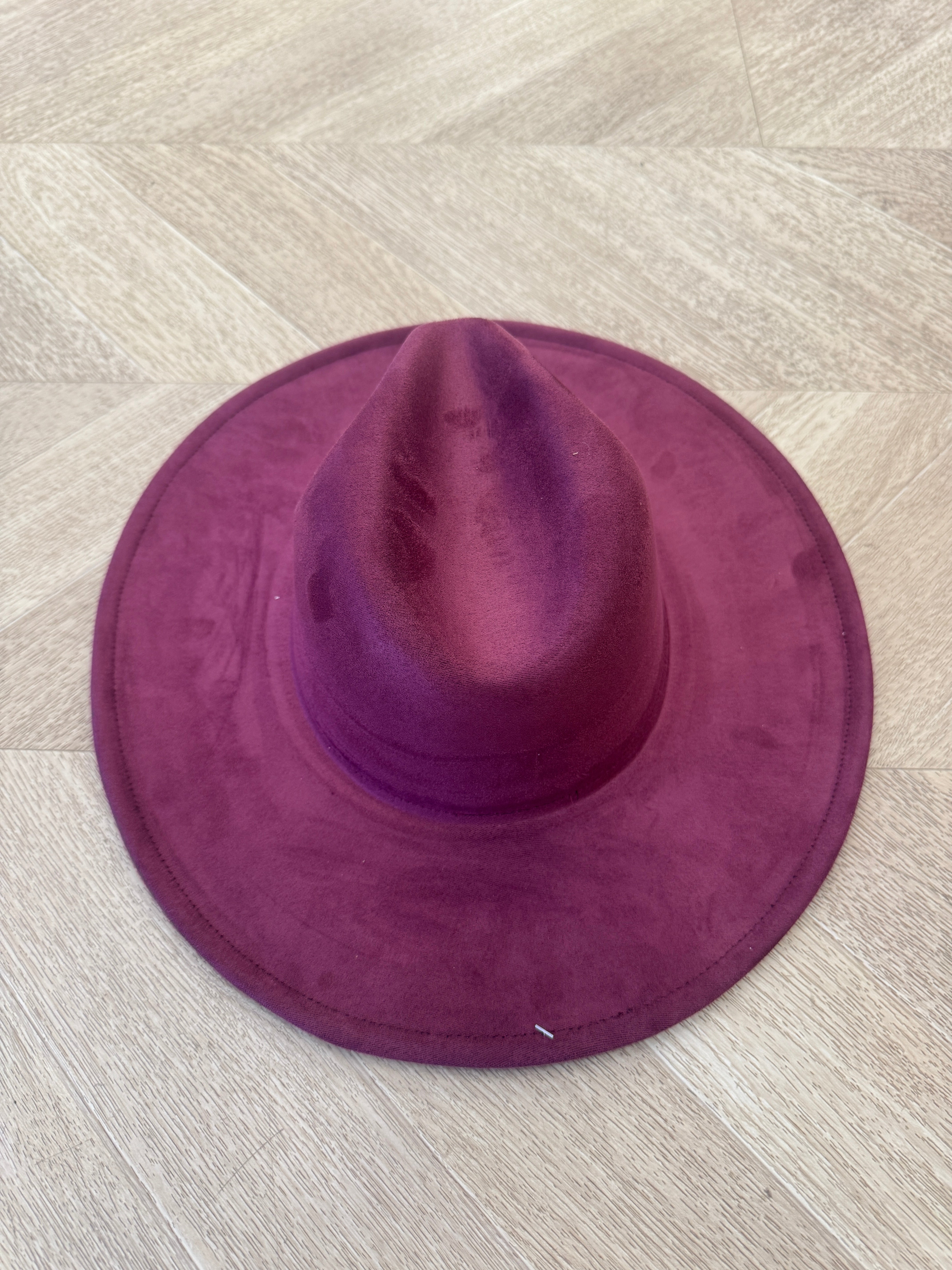 Cappello falda larga bordeaux