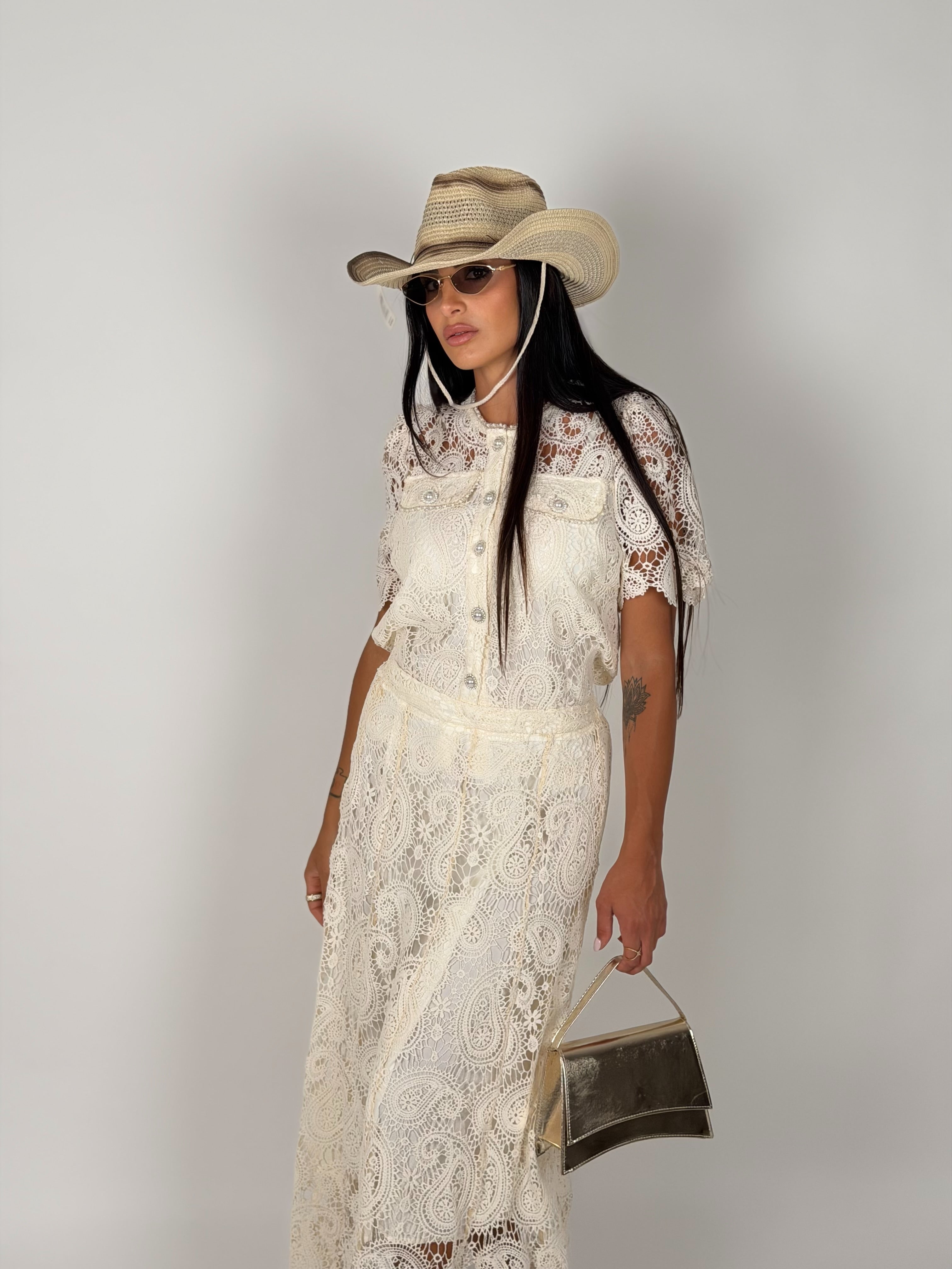 Cappello cowboy bicolore