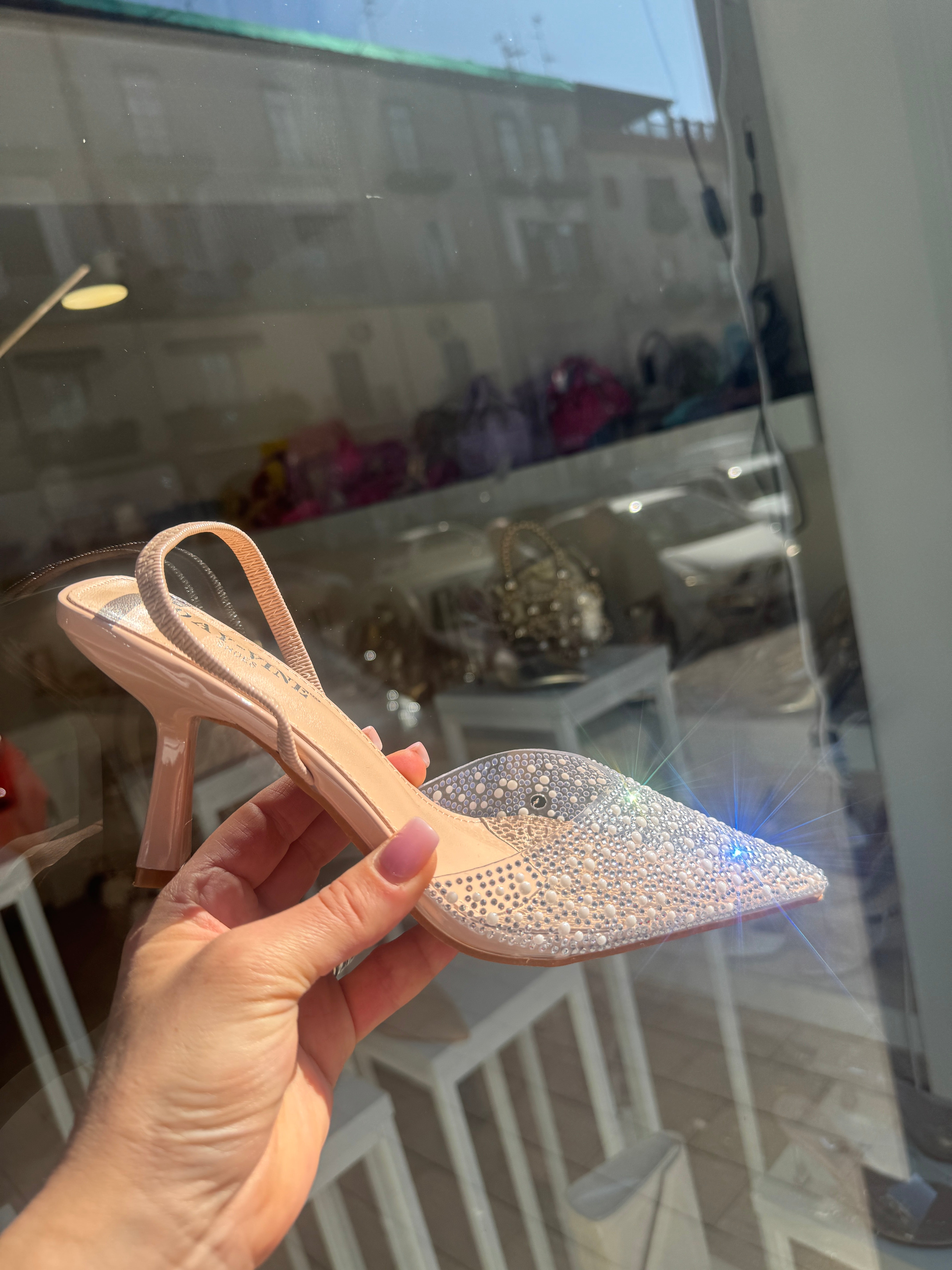 Décolleté Amy trasparente nude