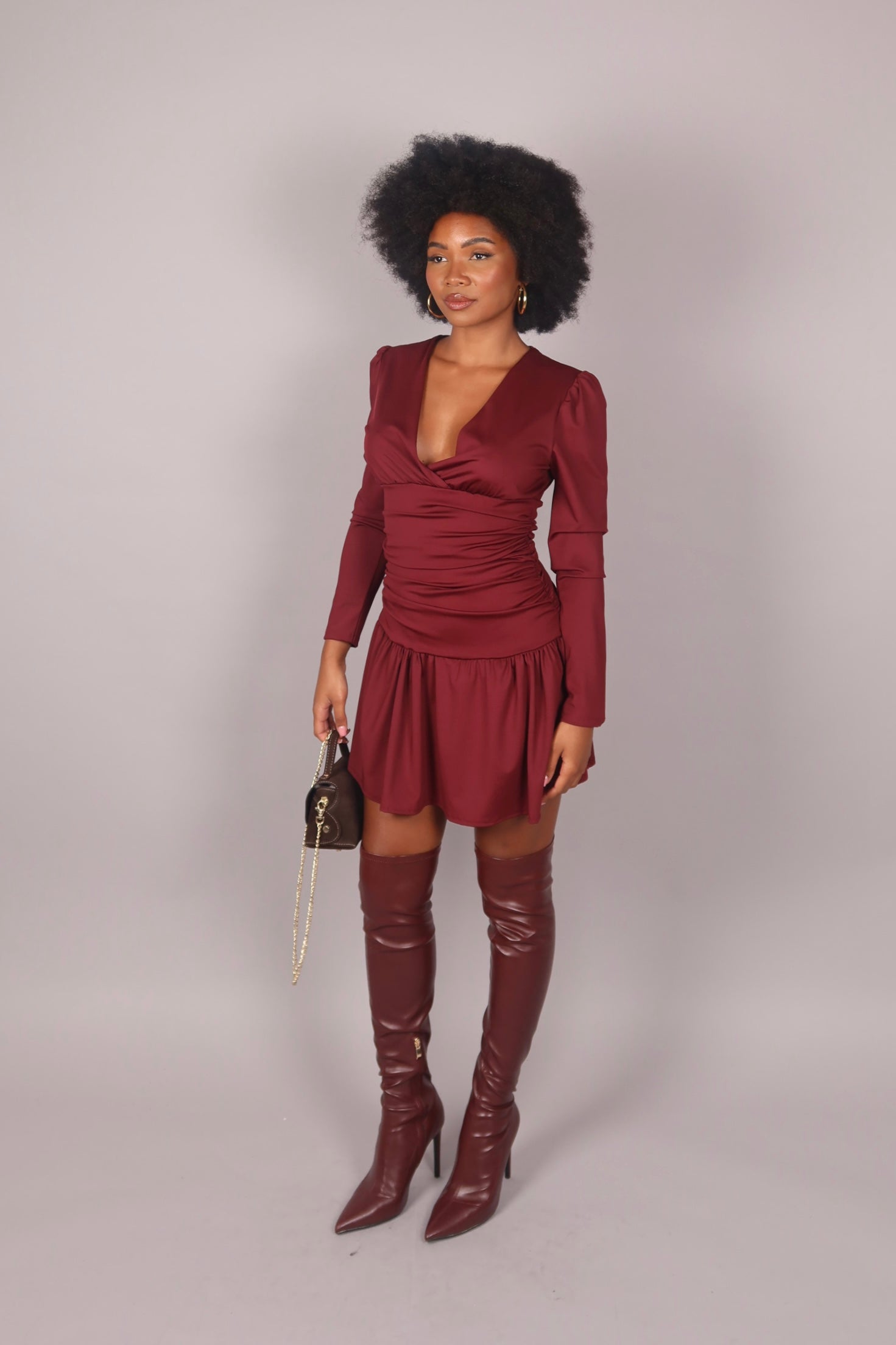 Stivale gambale alto bordeaux