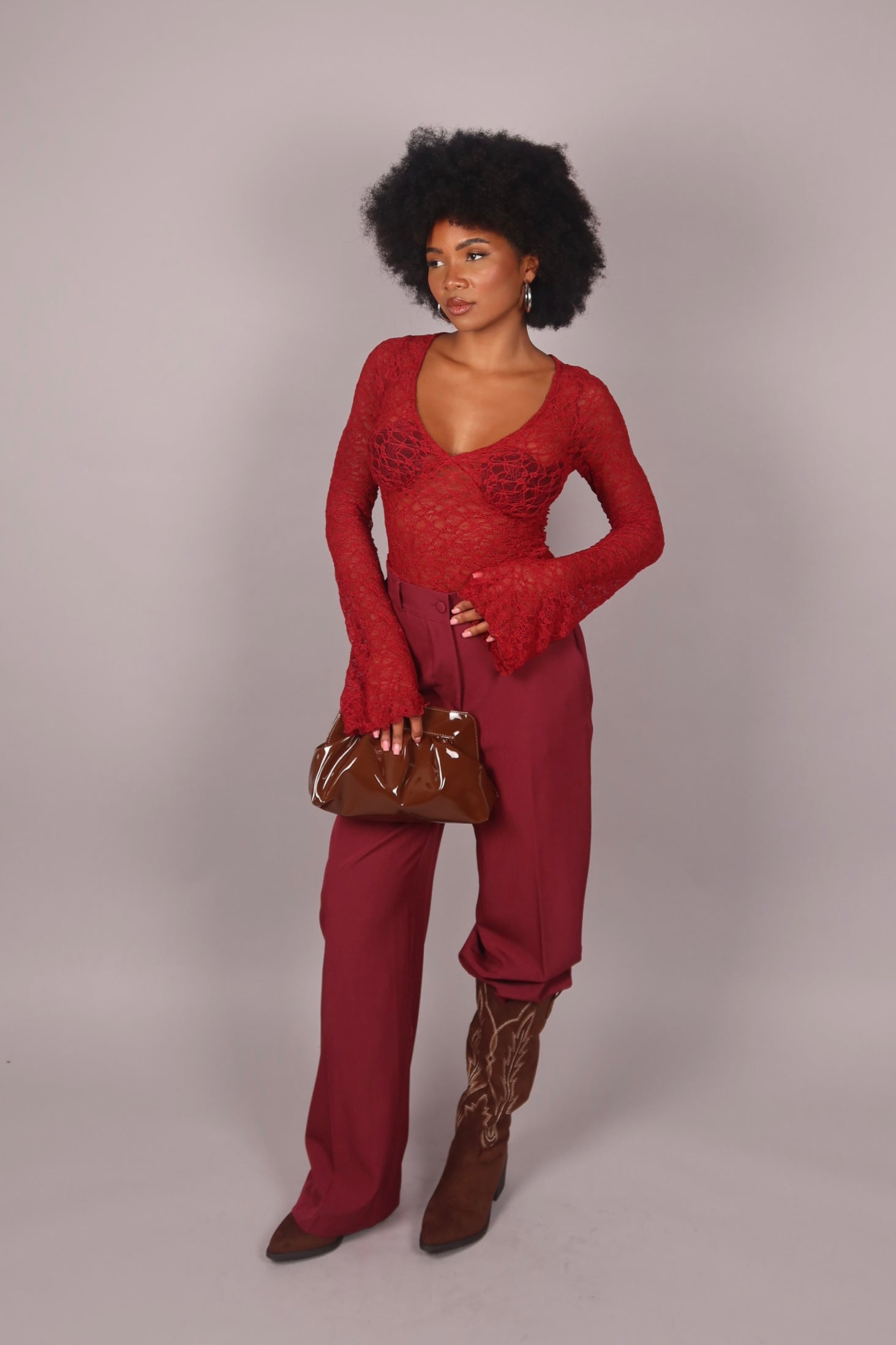 Rachele in vinile brown