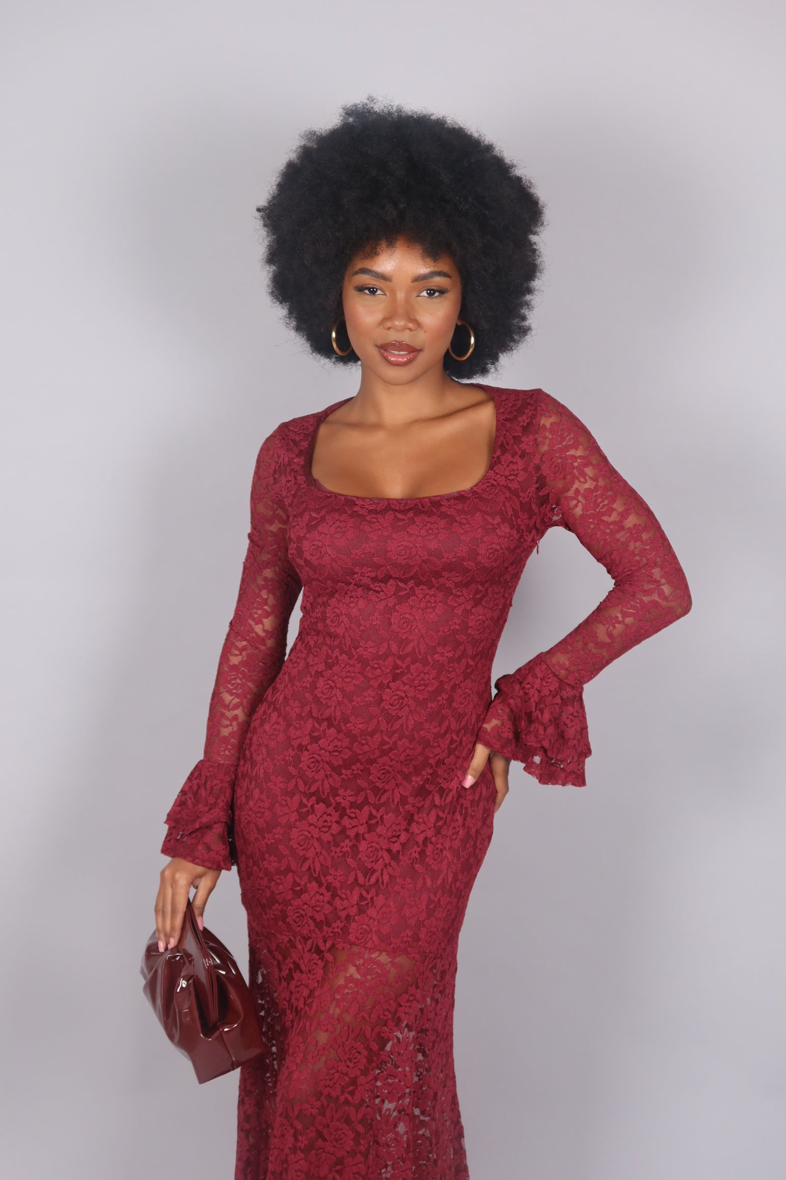 Rachele in vinile bordeaux