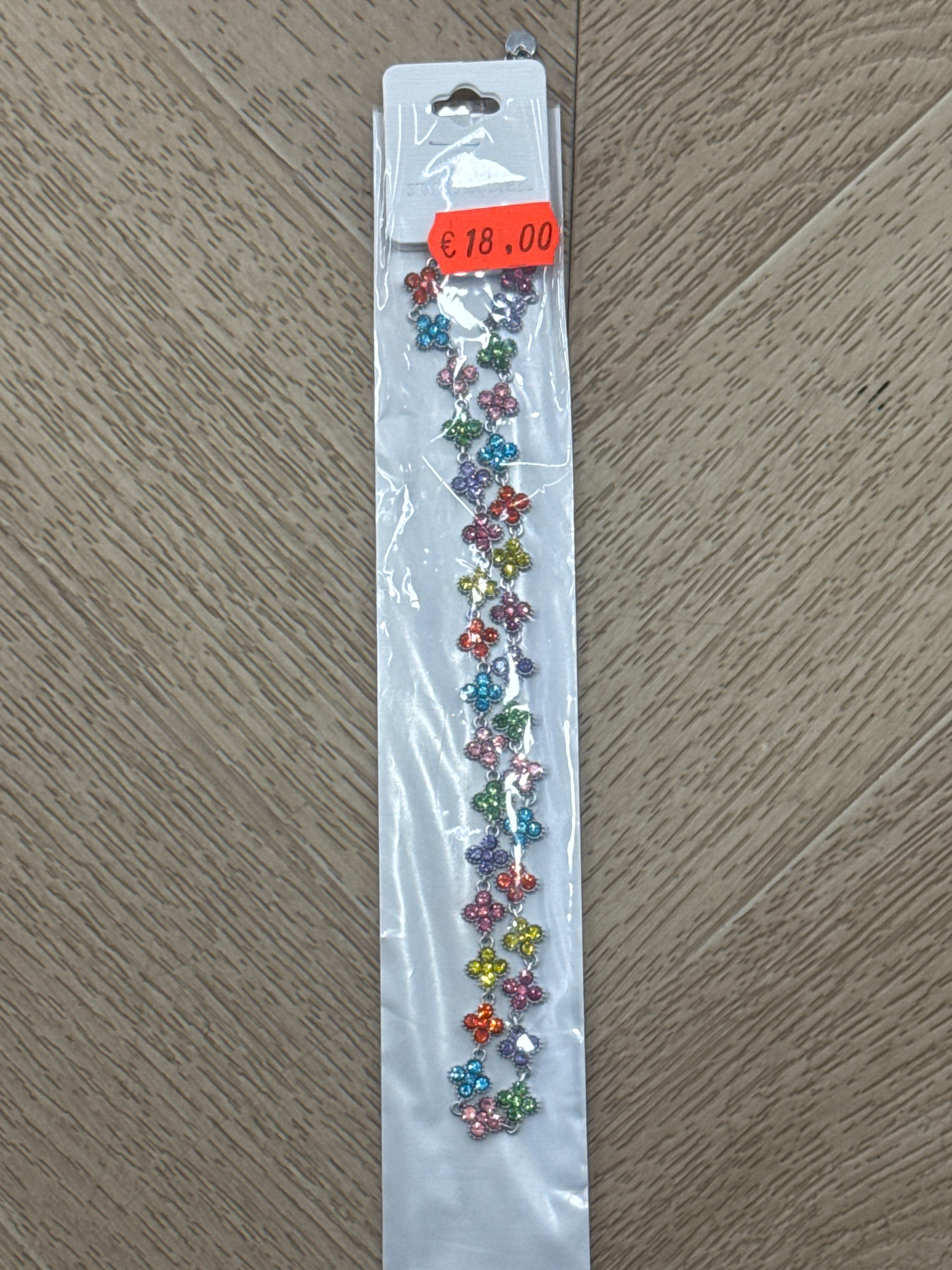Collana fiori colorati strass