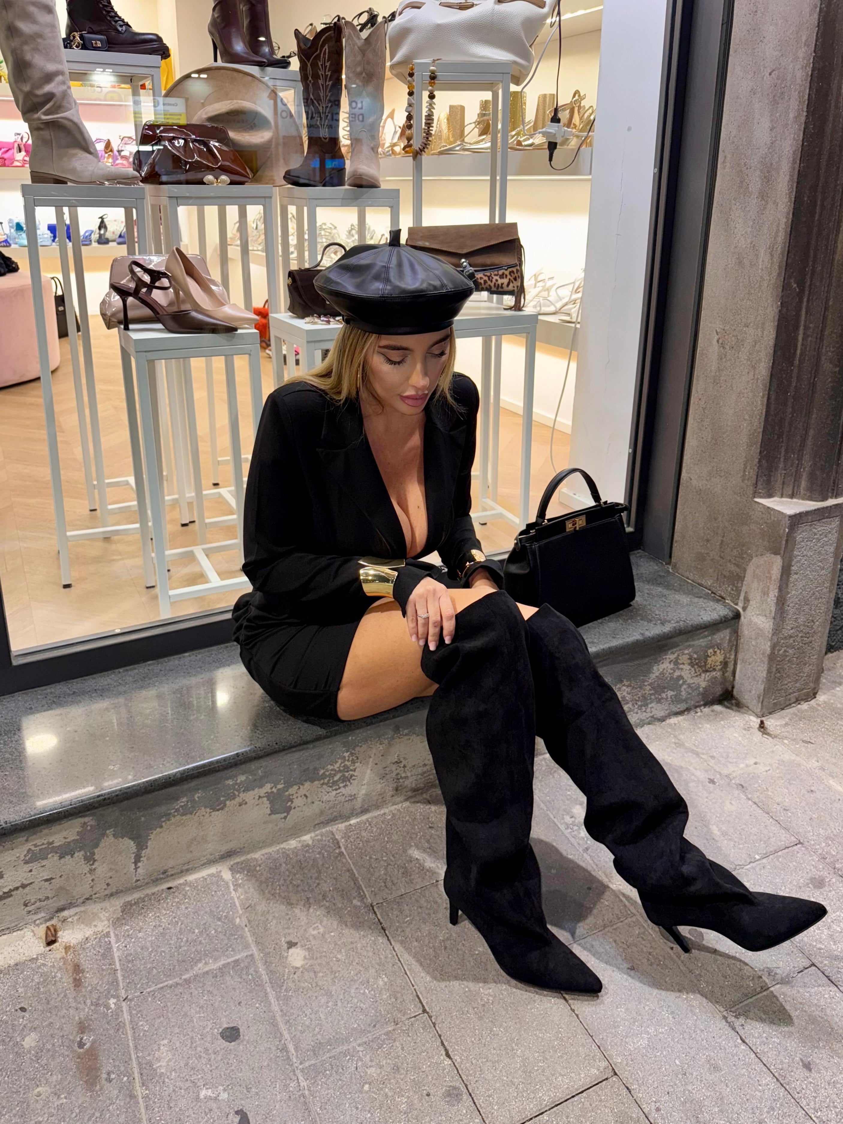 Stivale Dea nero gambale alto