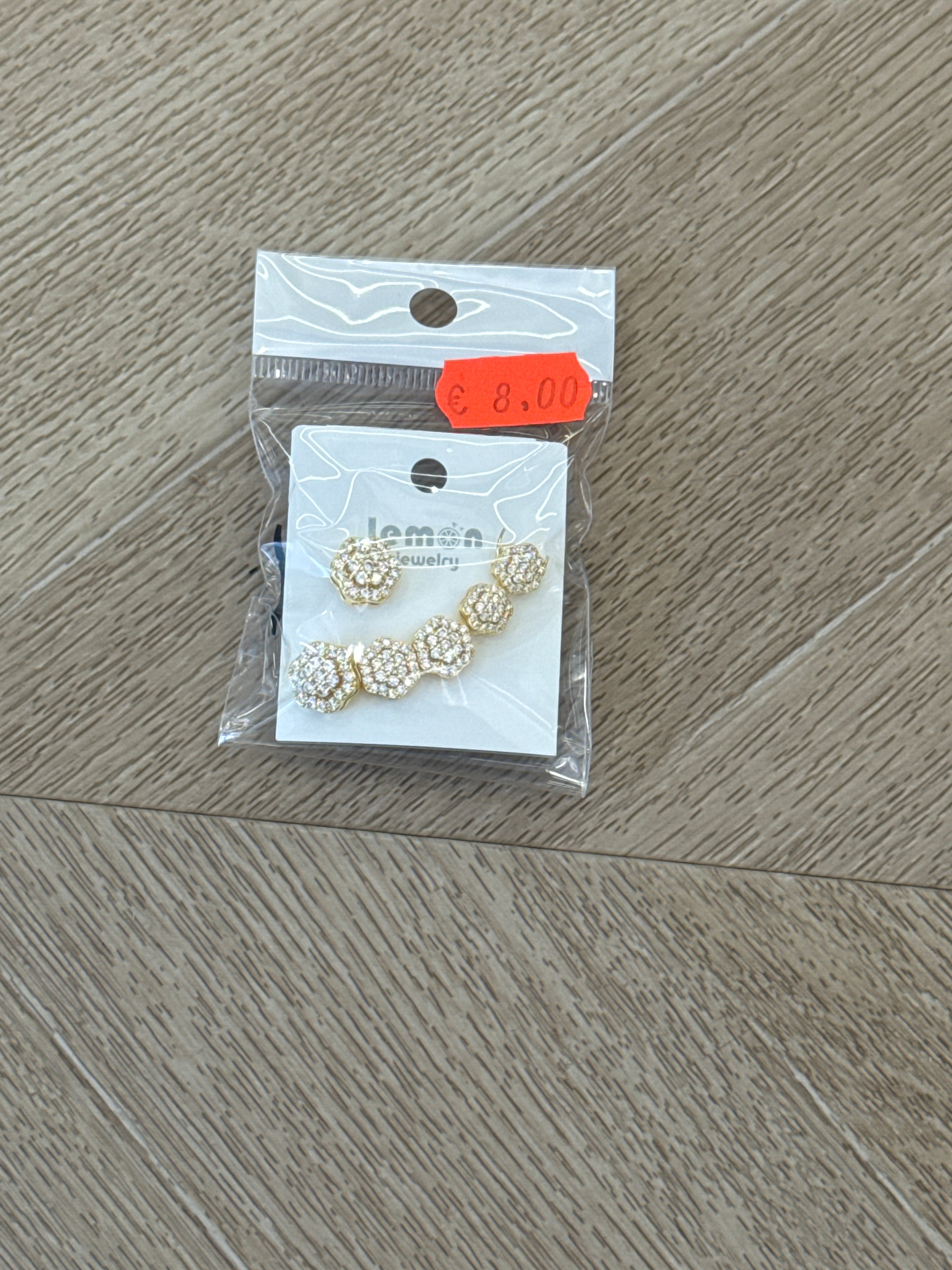 Set orecchini con rosa piccola dorati