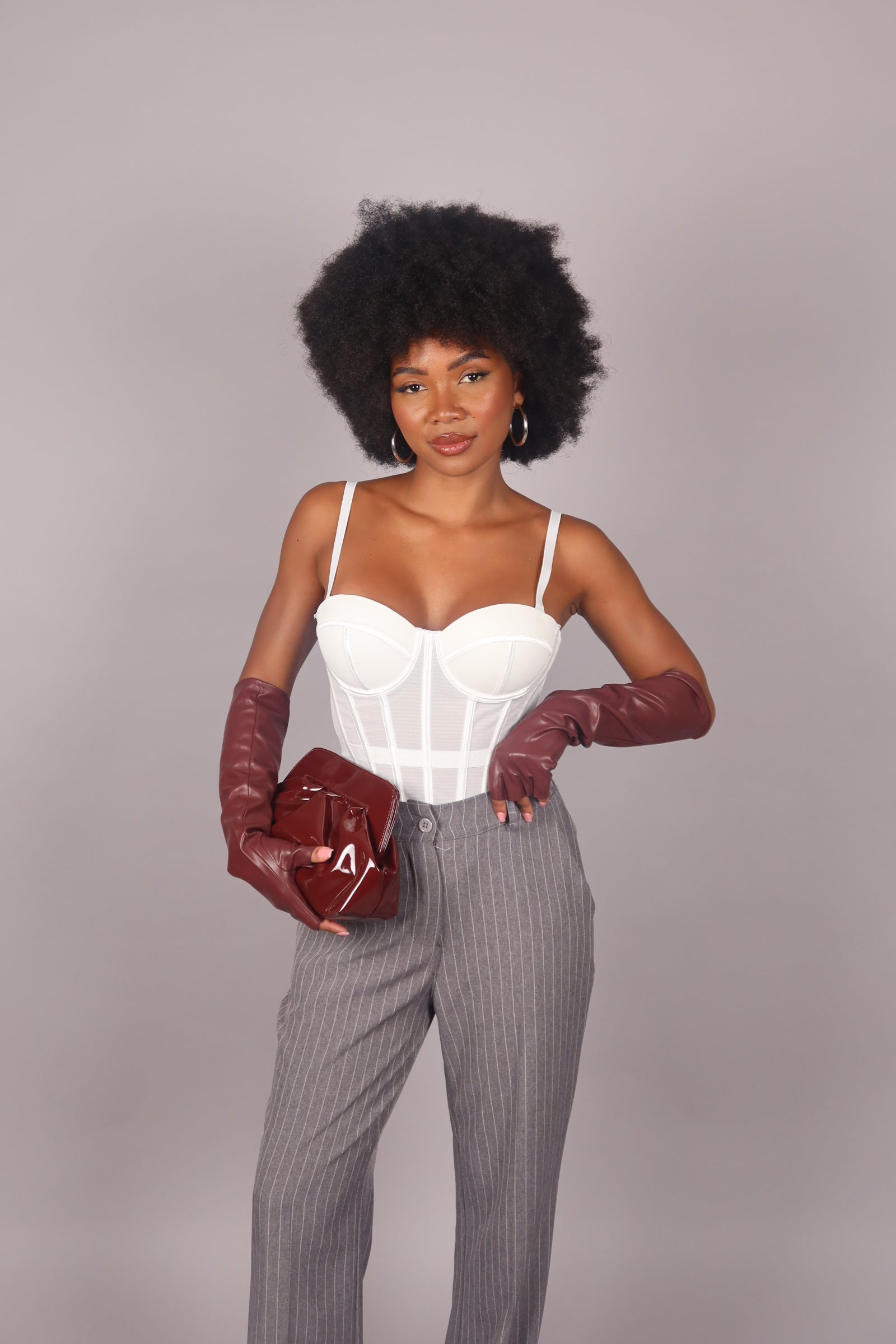 Rachele in vinile bordeaux