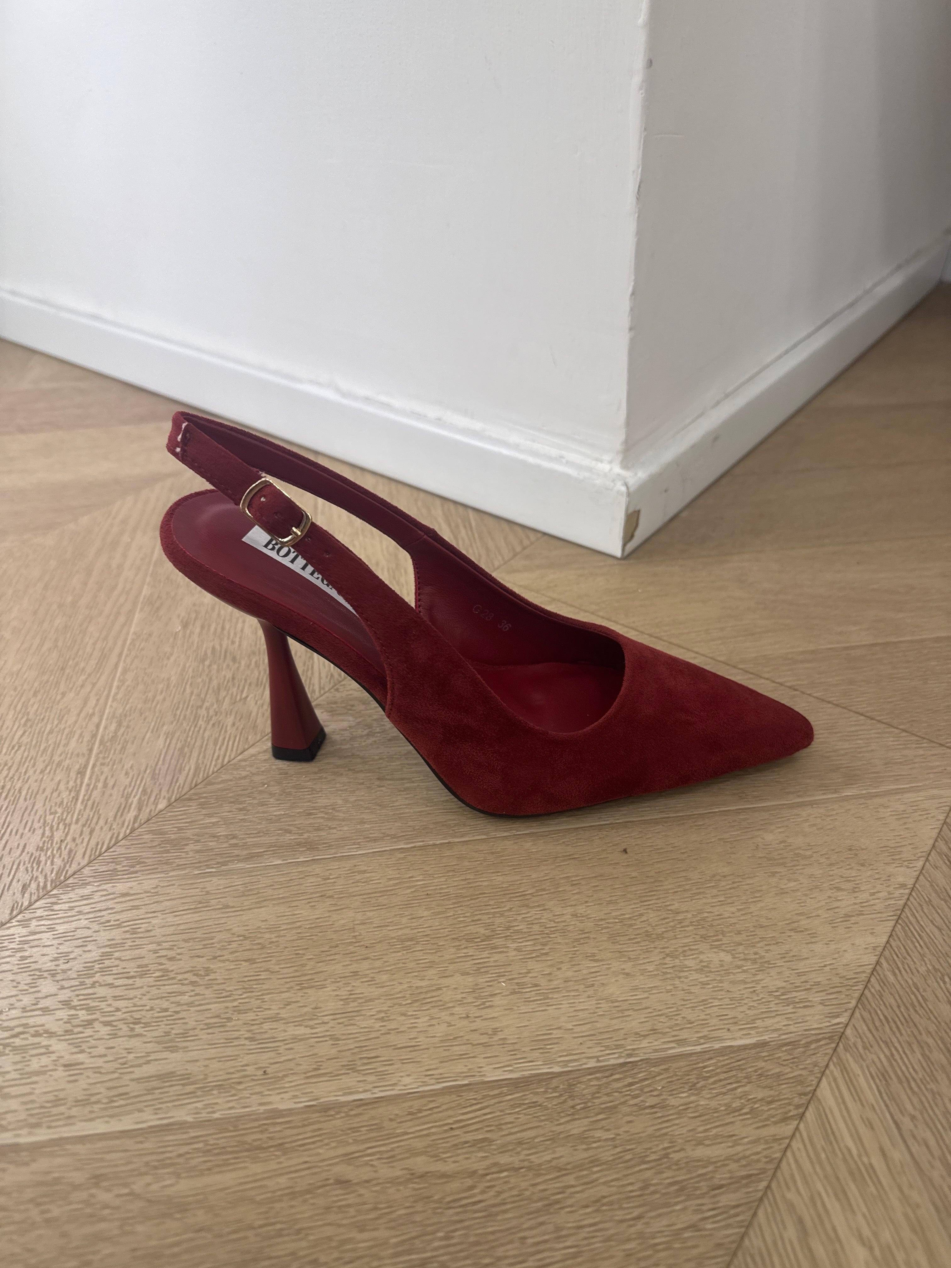 Décolleté giada camoscio bordeaux