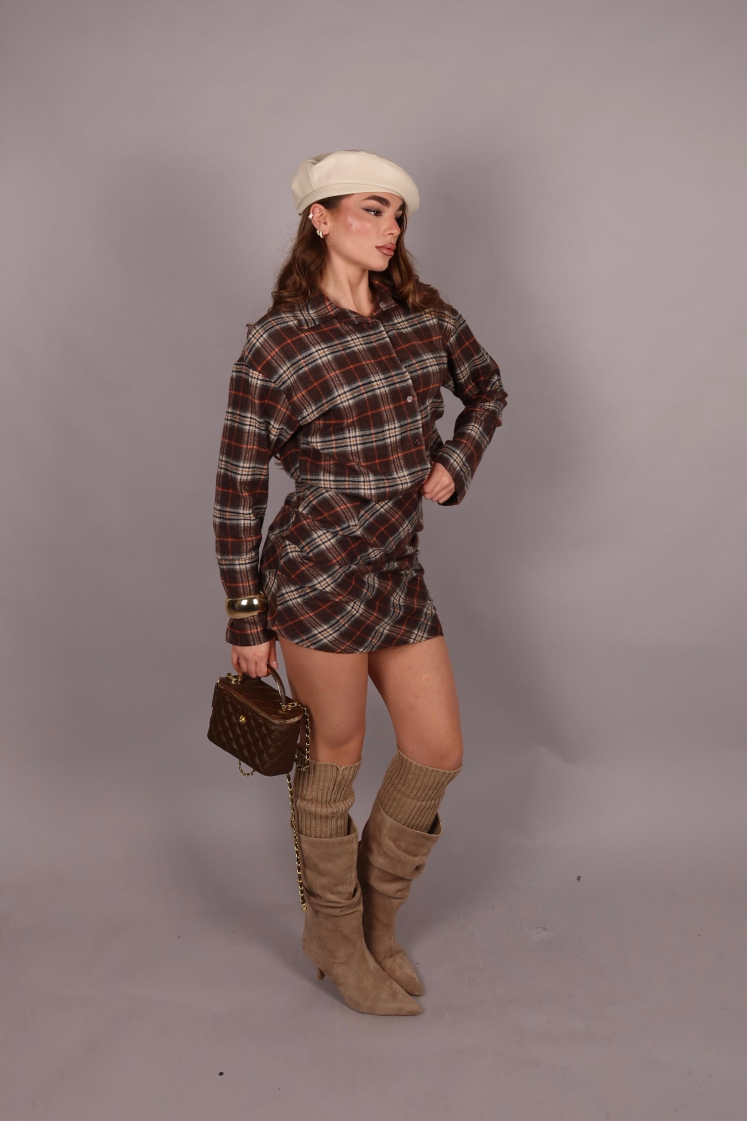 Stivale iris gambale basso beige