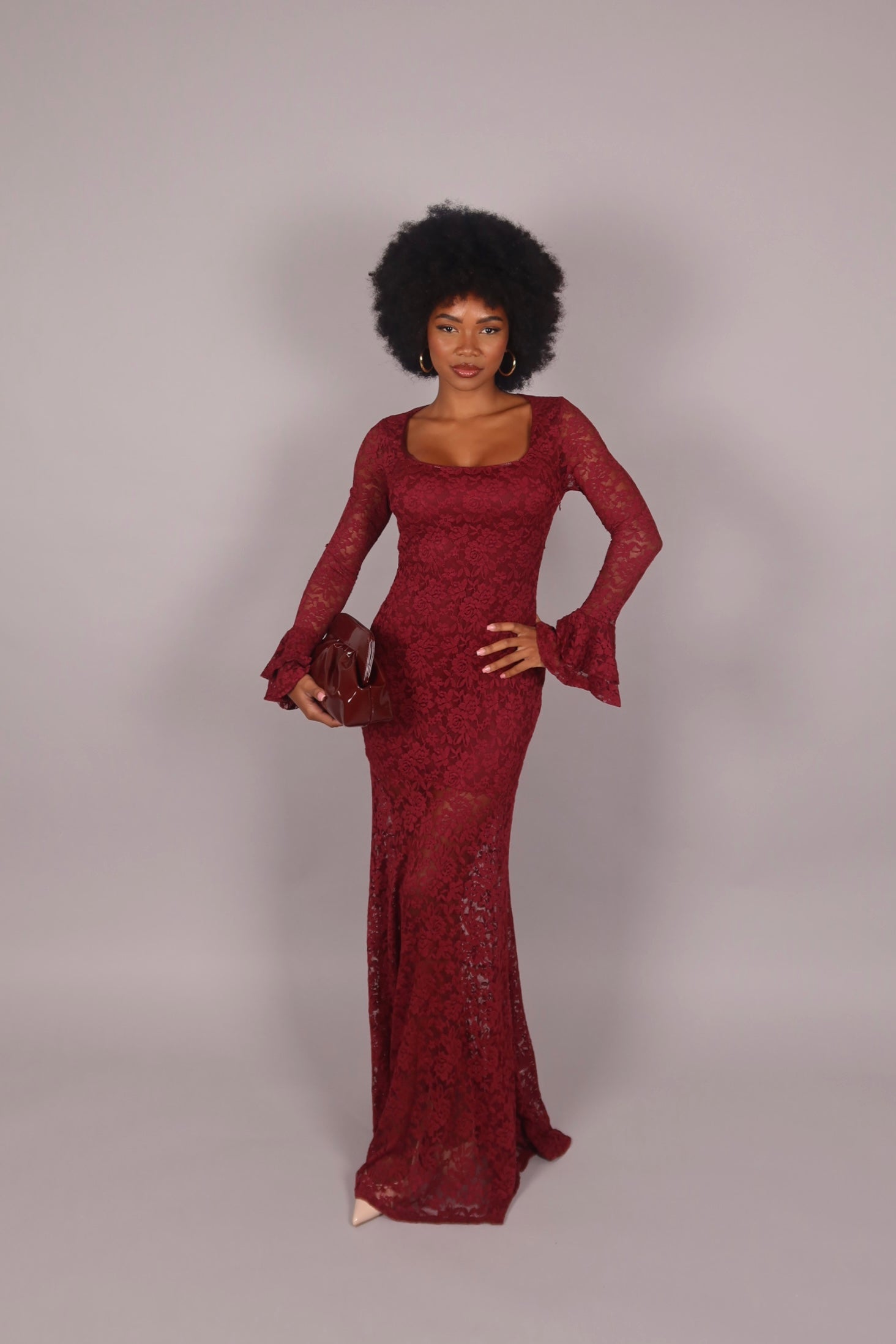 Rachele in vinile bordeaux