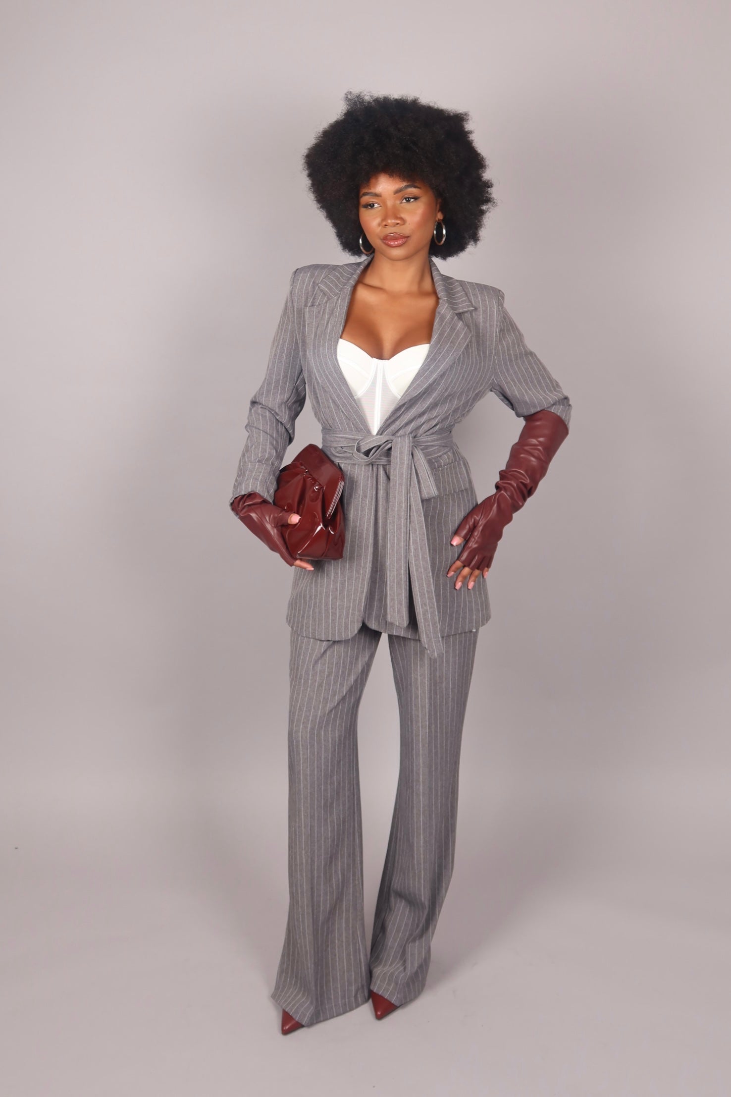 Rachele in vinile bordeaux