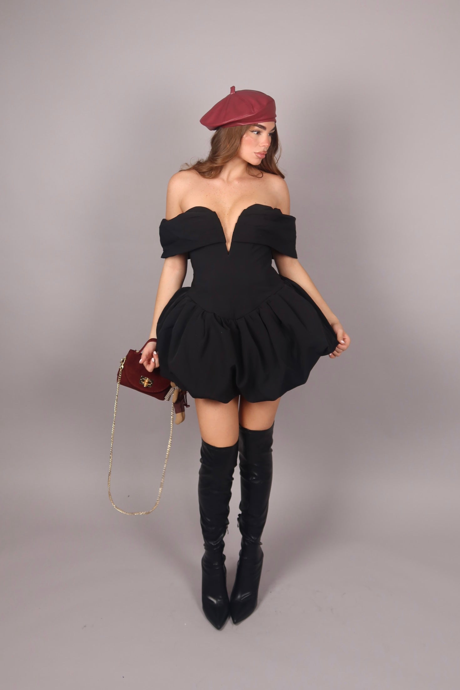 Stivale gambale alto nero