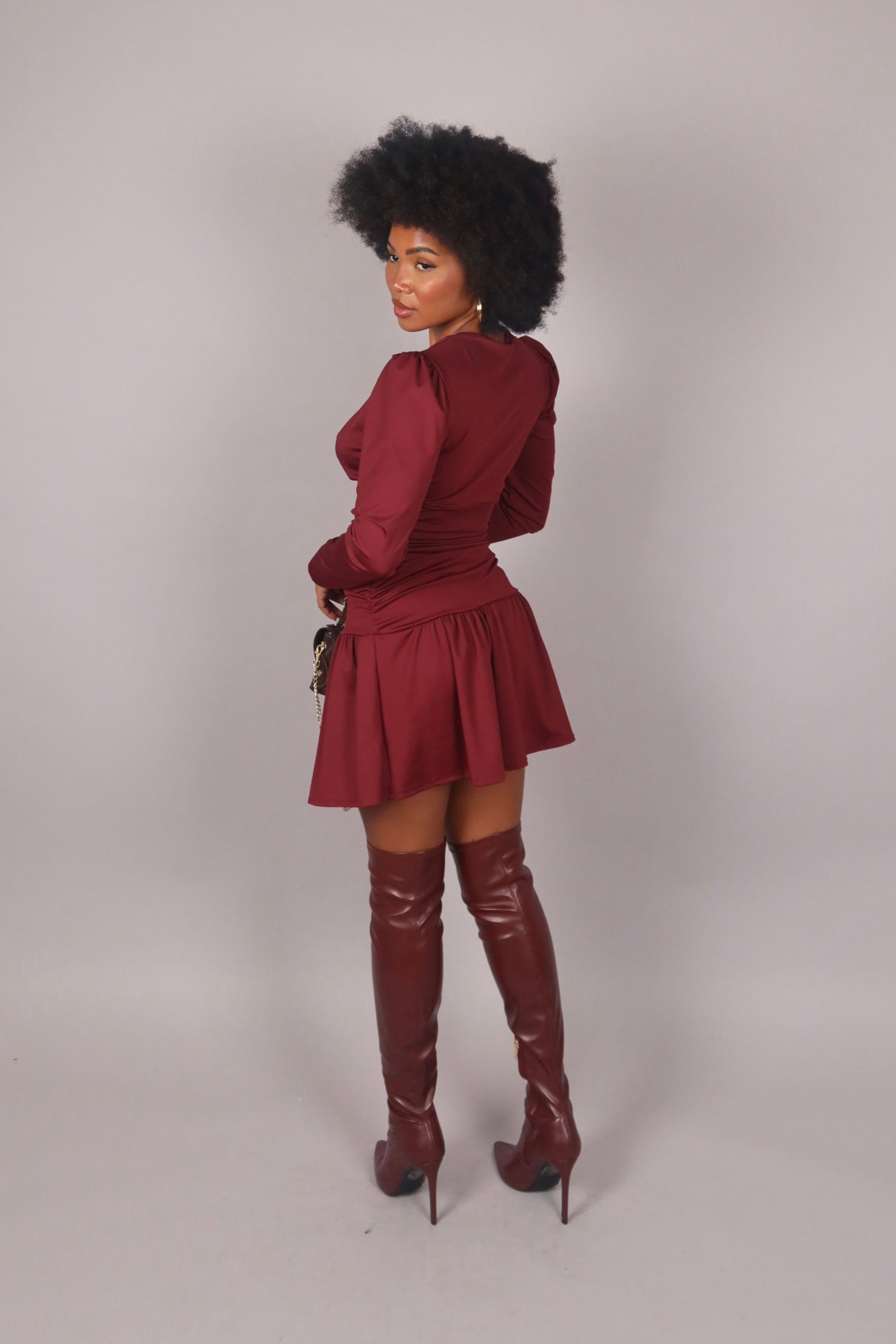 Stivale gambale alto bordeaux