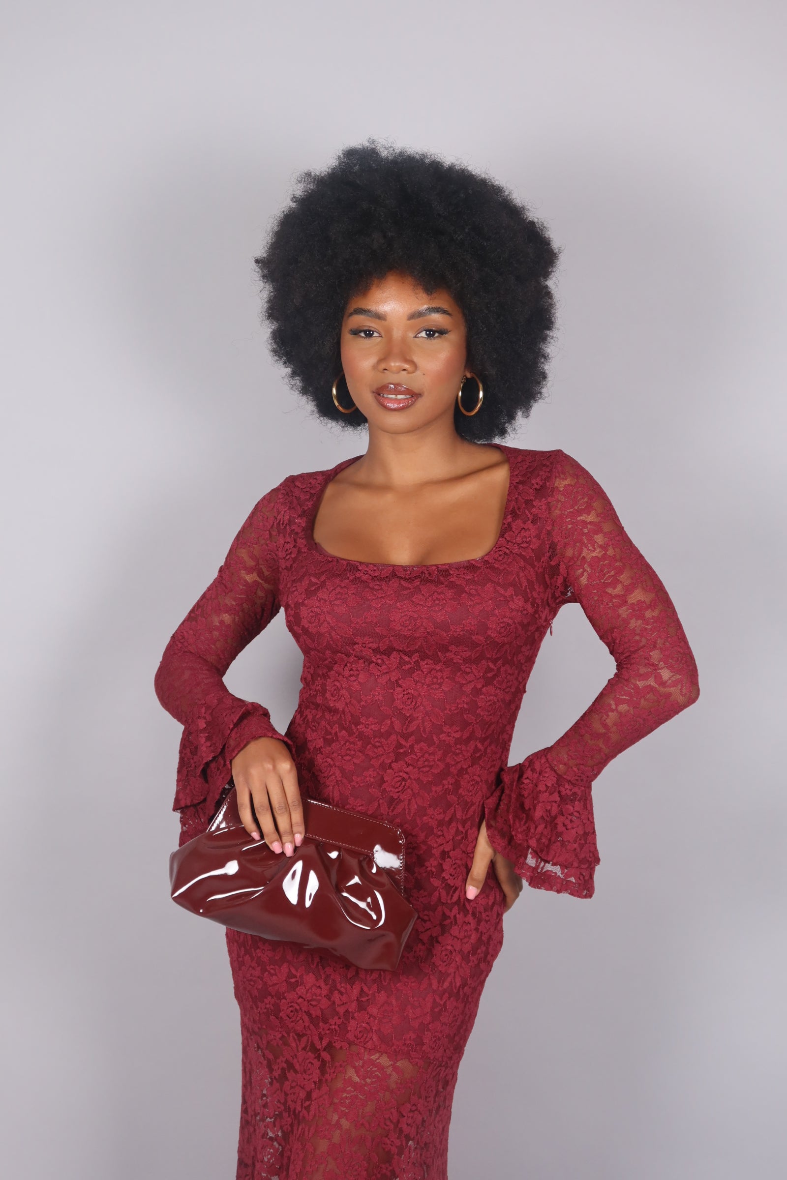 Rachele in vinile bordeaux