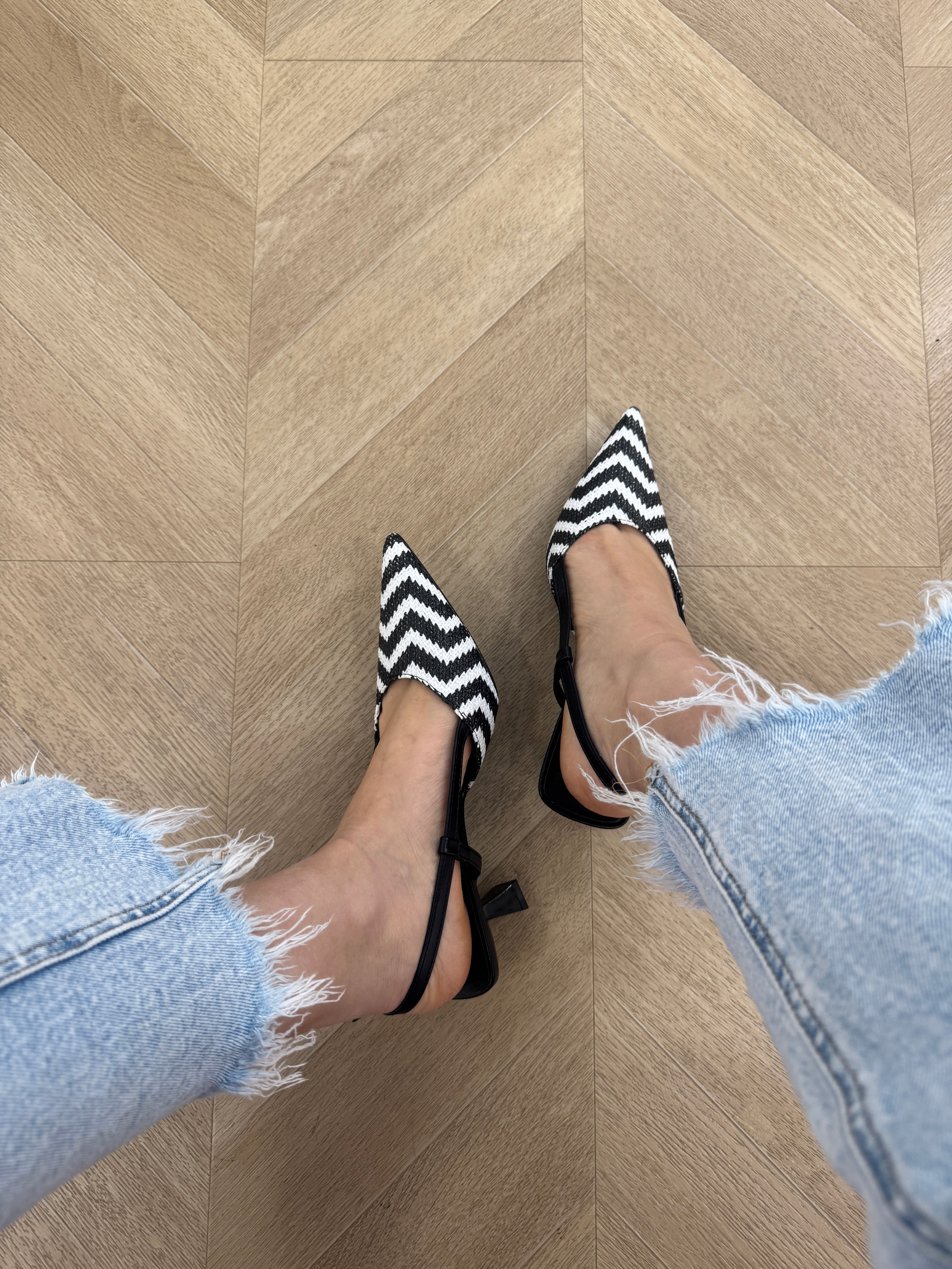 Décolleté zebra nero