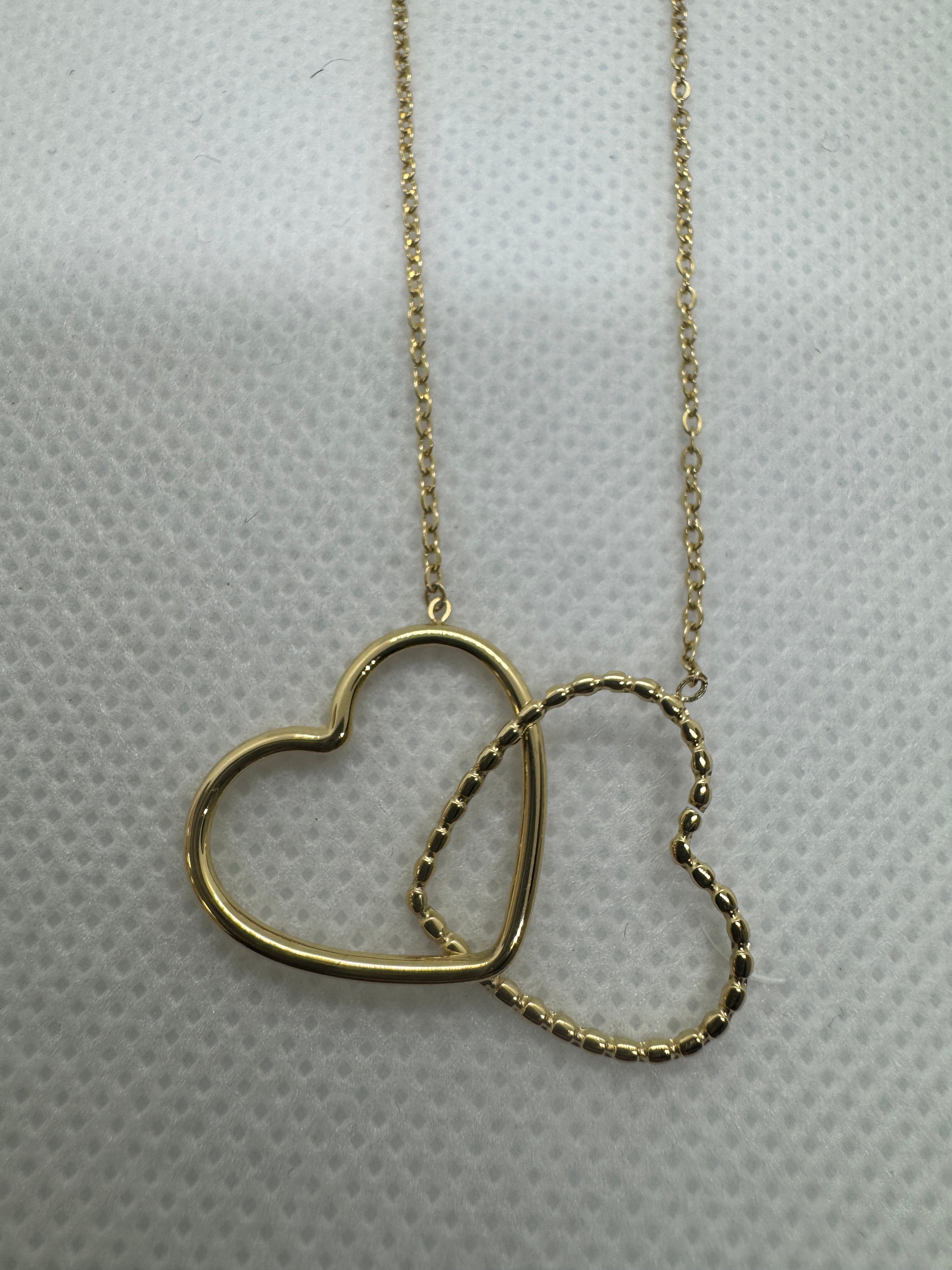 Collana 2 cuori oro