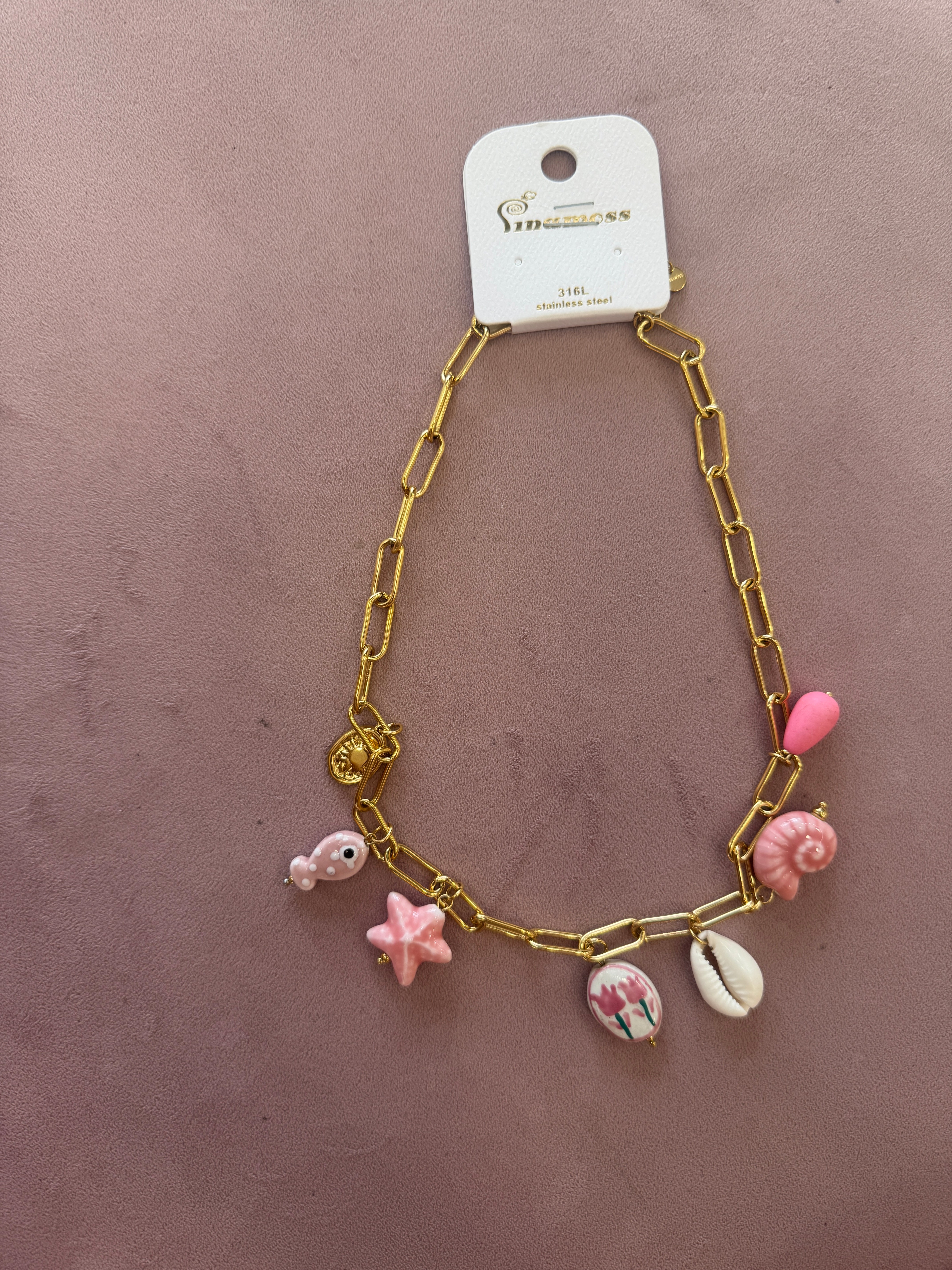 Collana marina rosa
