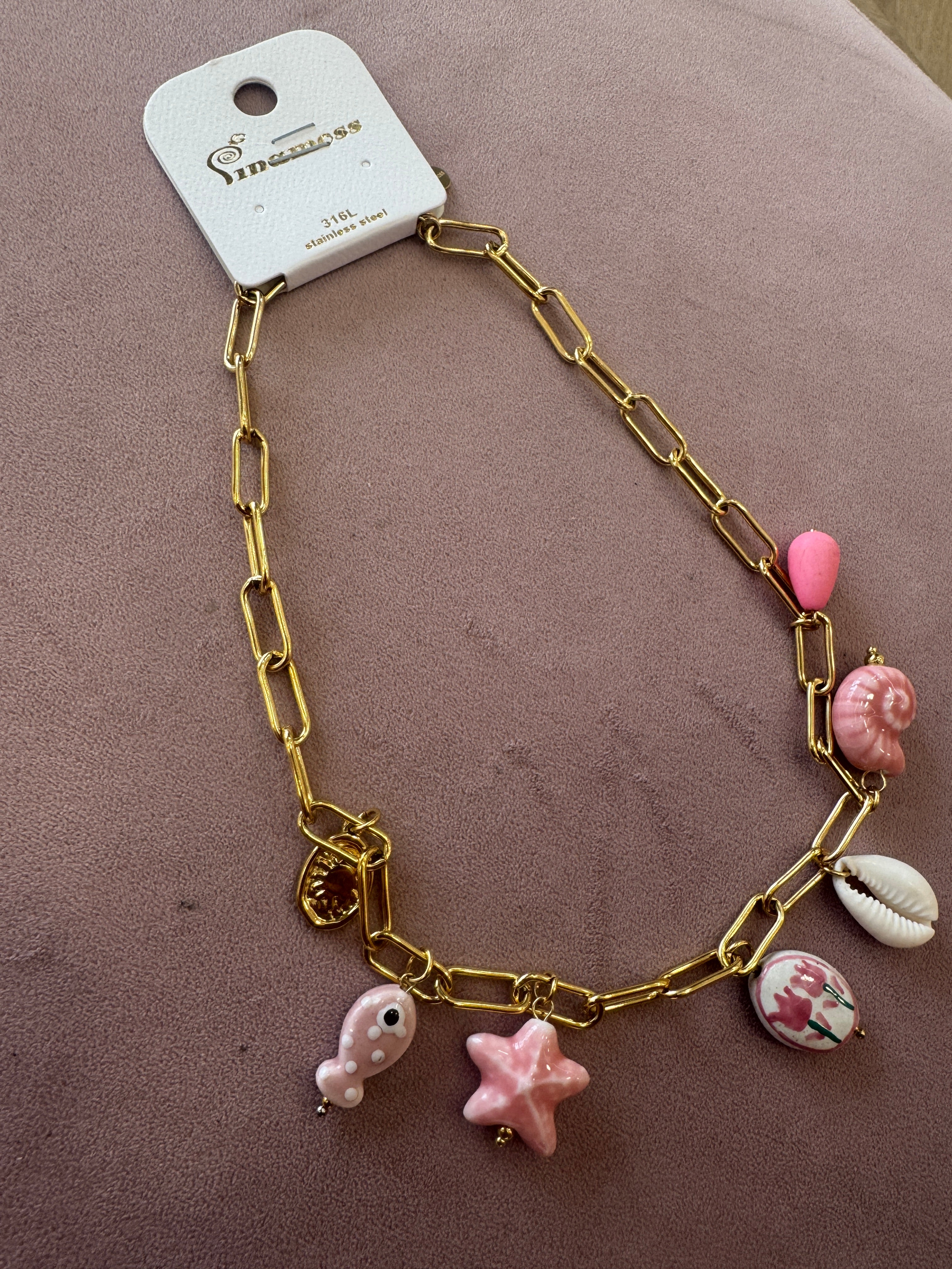 Collana marina rosa