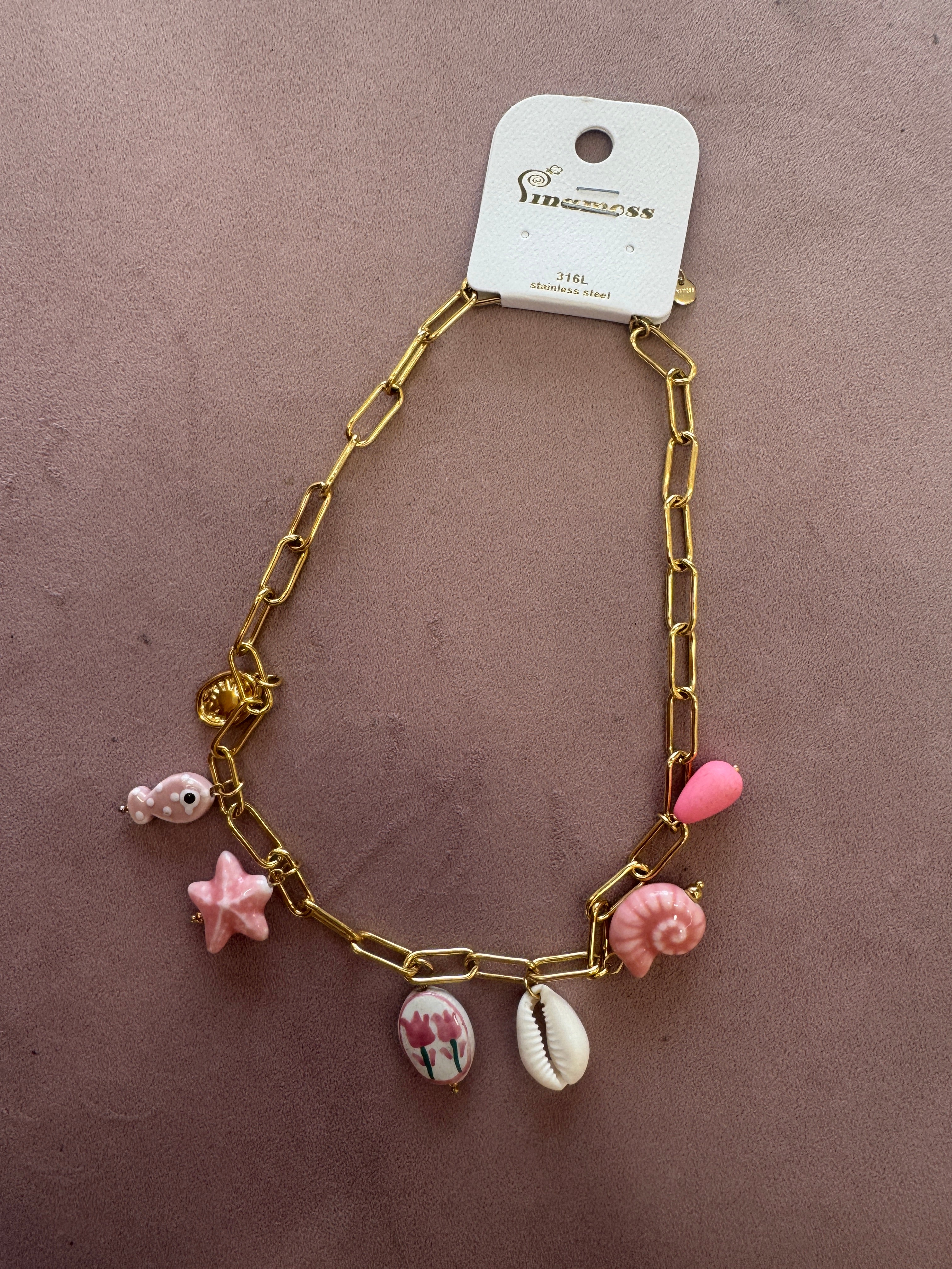 Collana marina rosa